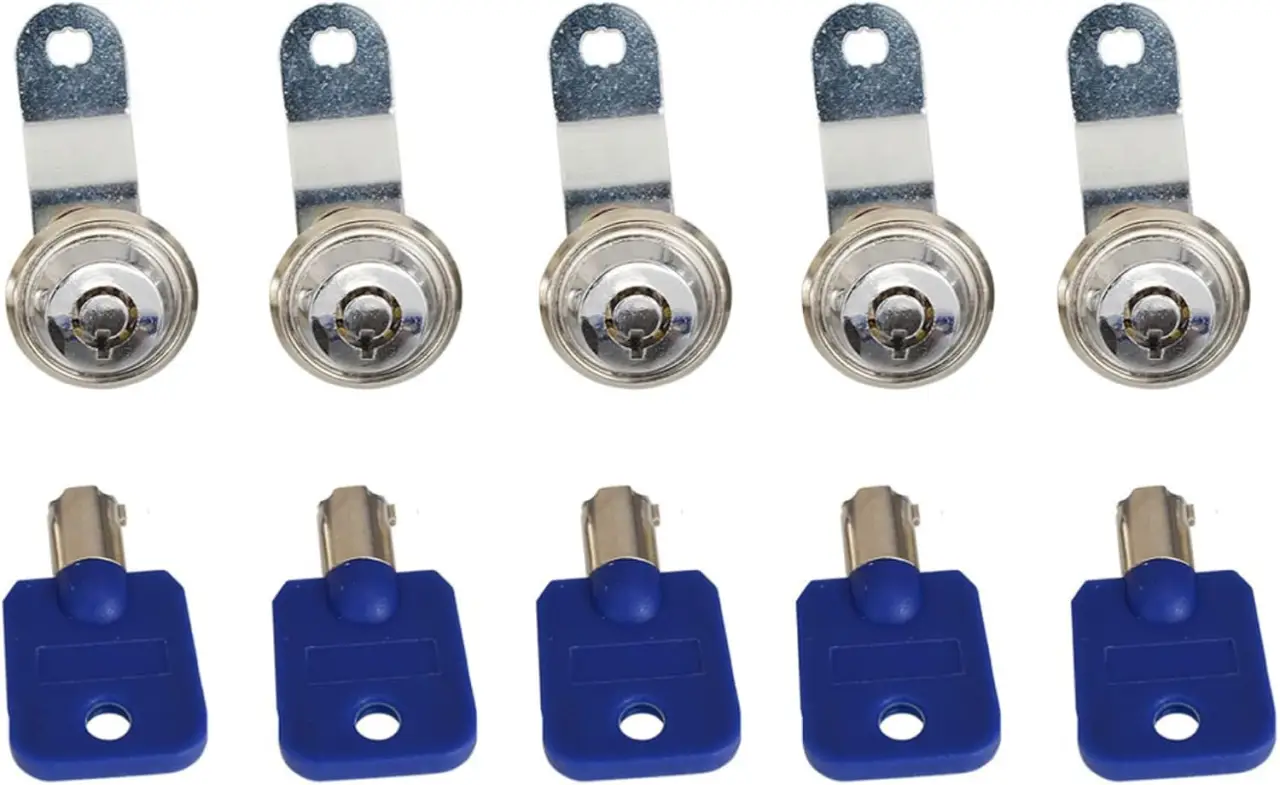 5Pcs Cam Lock 27mm Length for Pinball Machine Arcade Cabinet Door Cupboard Lock Zinc Alloy Housing Locks and Keys for Coins Door