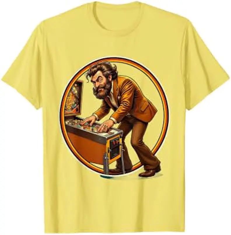 70s Leisure Suit Pinball Arcade Retro Graphic T-Shirt