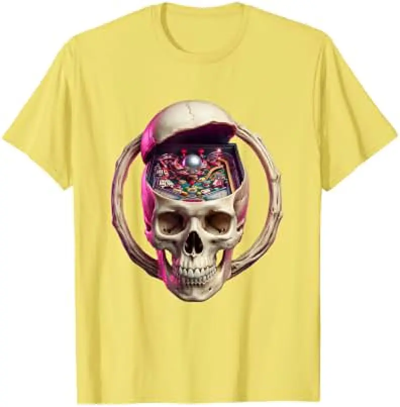 ADHD Pinball Brain Open Skull Graphic Tee T-Shirt