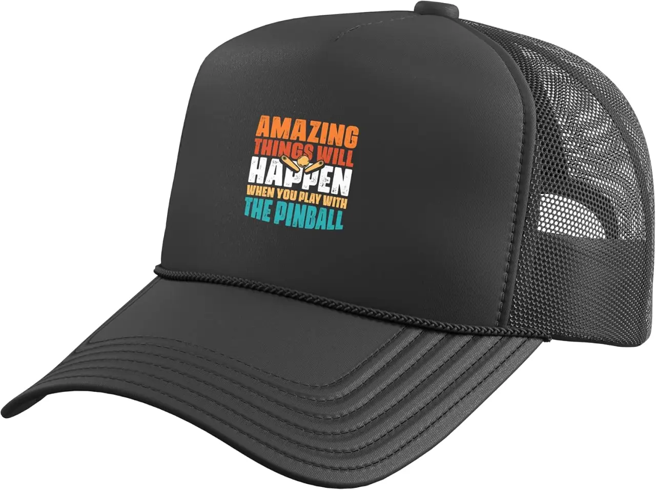 Amazing Things Will Happen When You Play with The Pinball Trucker Hat with Adjustable Mesh Back