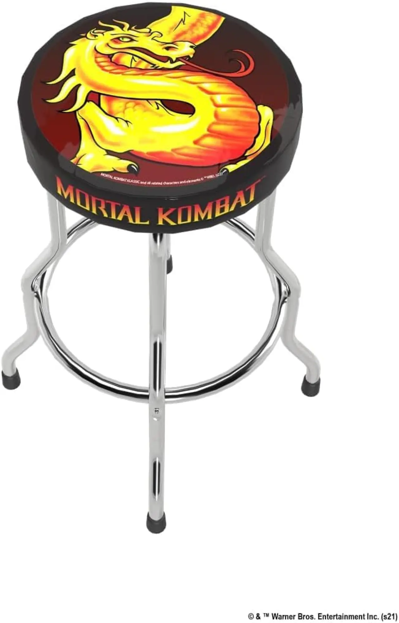ARCADE1UP Midway Legacy Orin Edition Adjustable Stool – Officially Licensed, Chrome-Plated Steel Frame, High-Density Foam Seat, Retro Gaming Stool for Home Arcade and Game Room