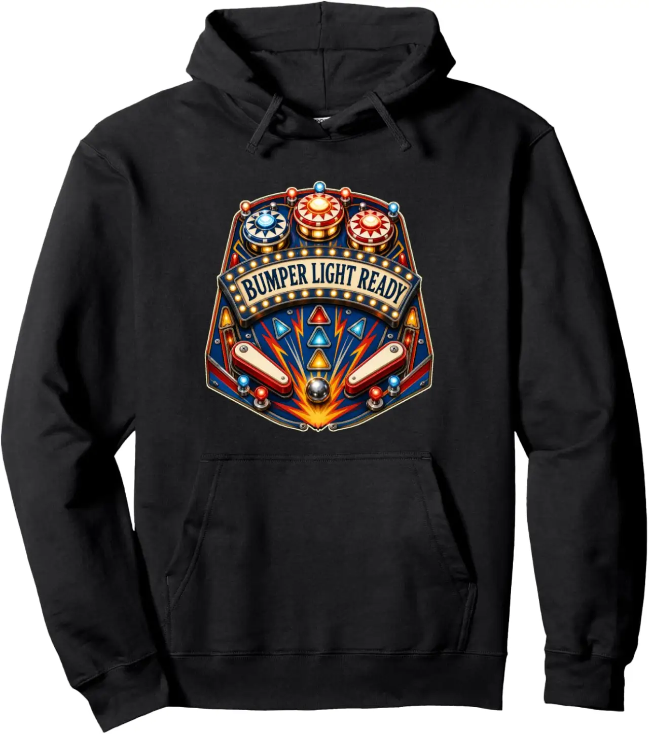 Bumper Light Ready Pinball Table Pullover Hoodie