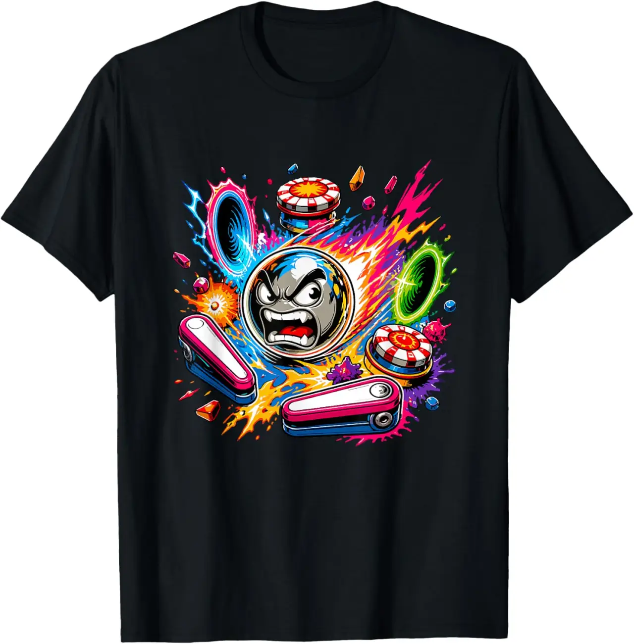 Explosive Arcade Pinball Battle Furious Silver Ball T-Shirt