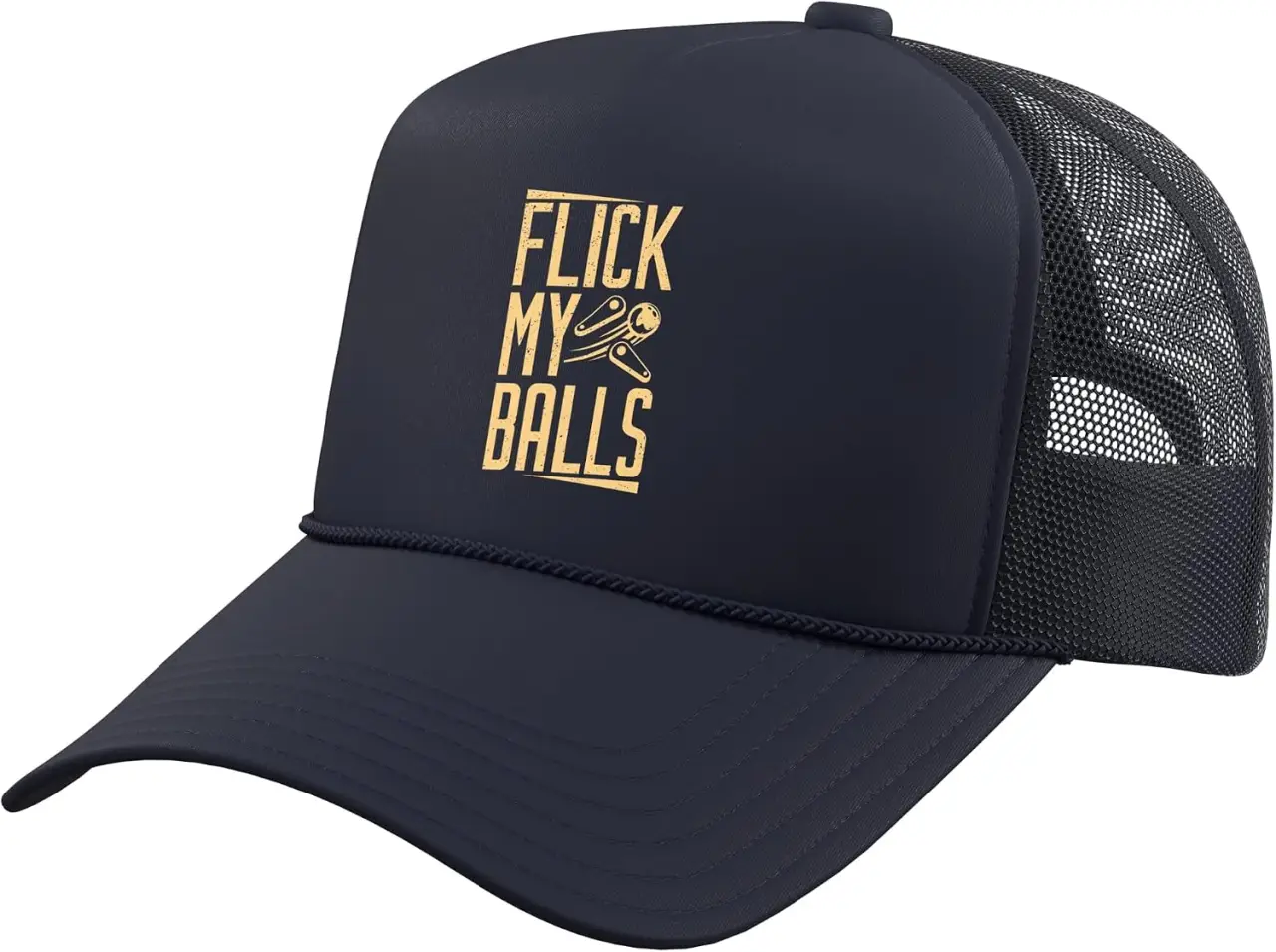 Flick My Balls - Pinball Trucker Hat with Adjustable Mesh Back