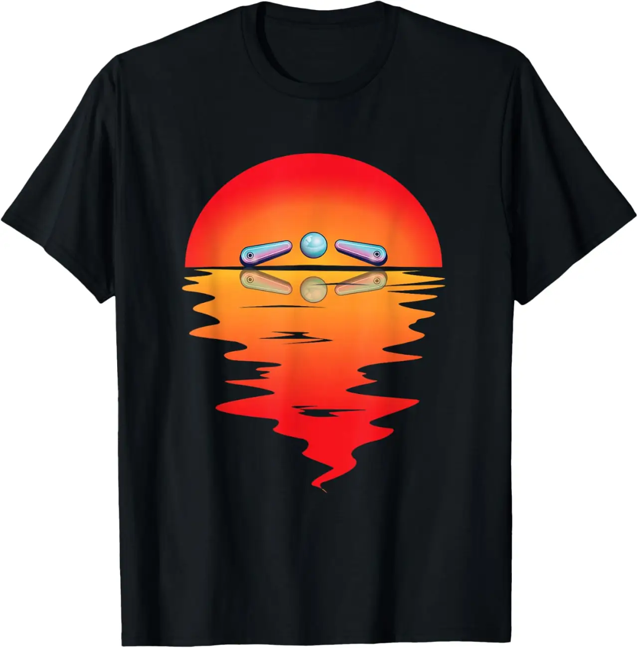 Flipper Ball Pinball Game Flipping Ball Sunset Pinball T-Shirt