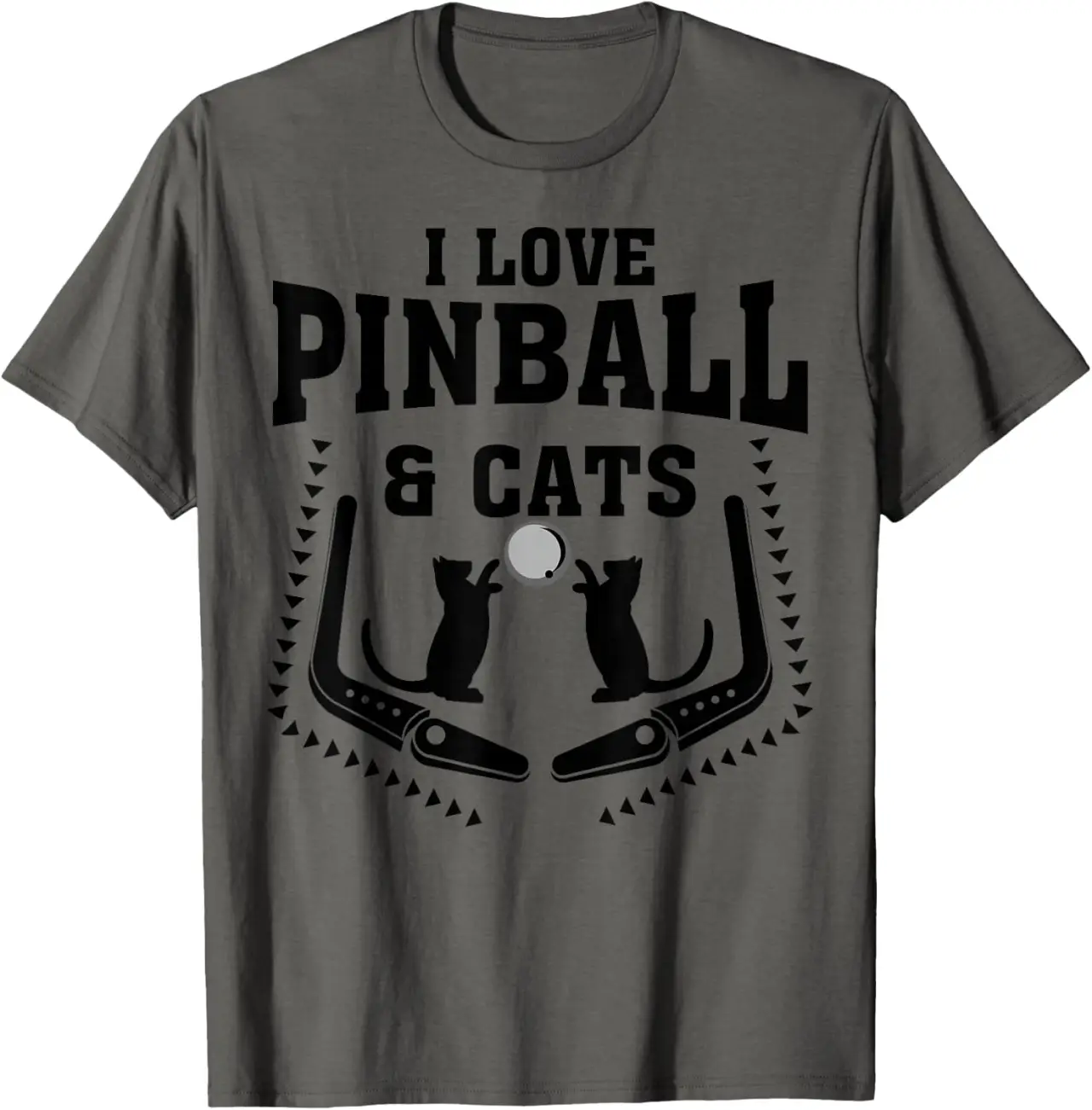 Funny I Love Pinball &amp; Cats | Cool Arcade Machine Kitty Gift T-Shirt