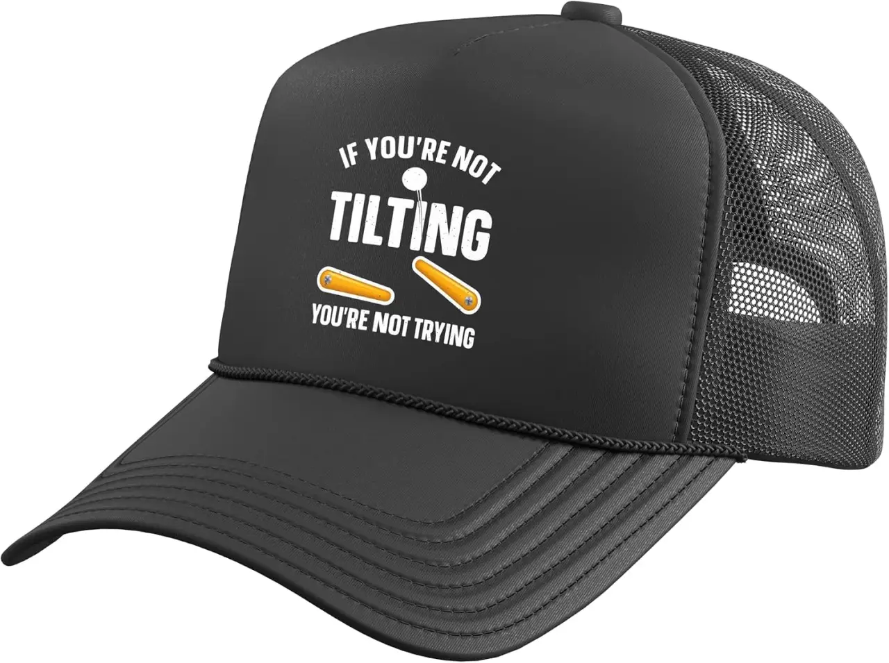 Funny Pinball Art for Men Women Kids Pinball Machine Lovers Trucker Hat with Adjustable Mesh Back