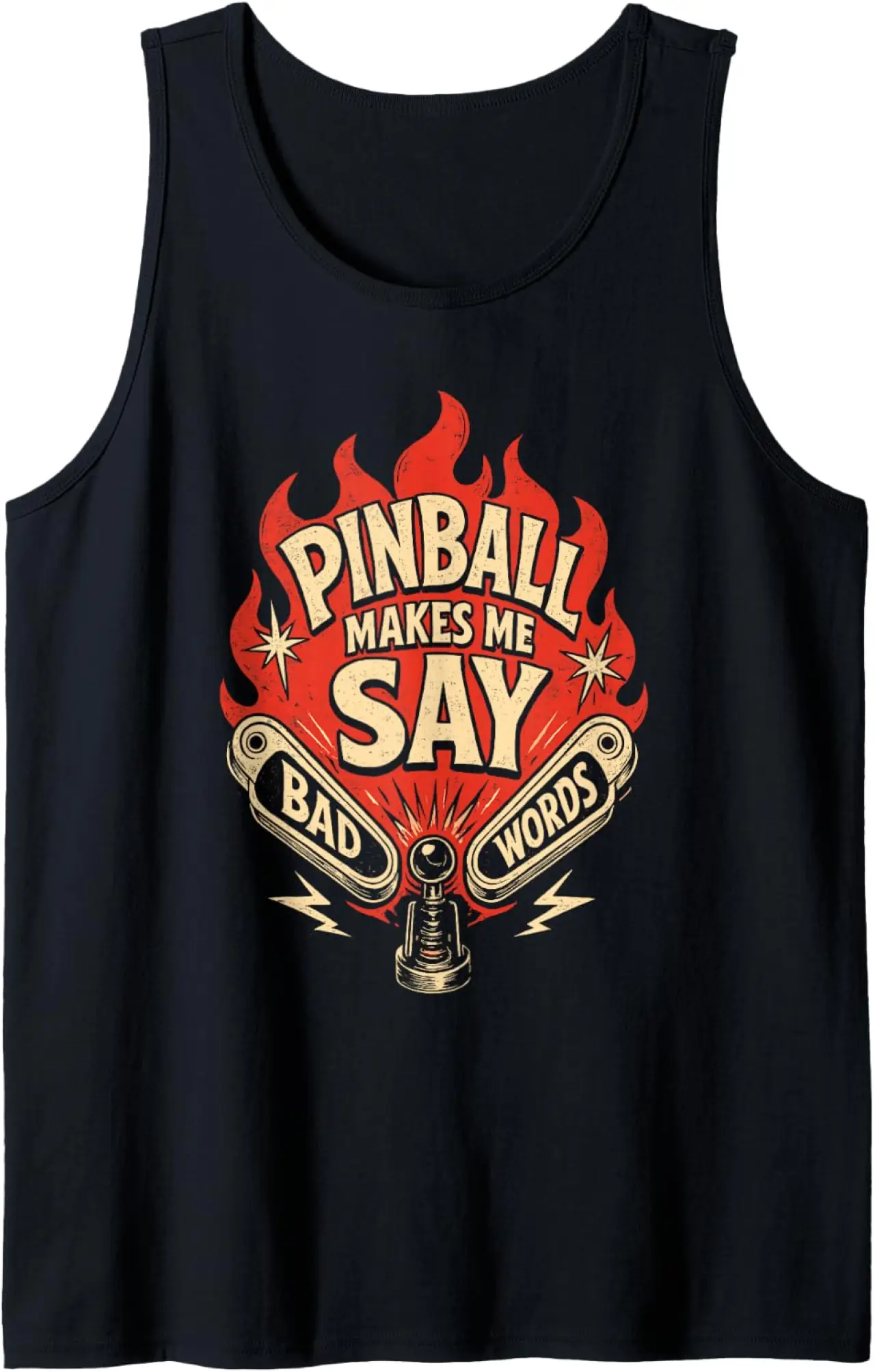 Funny Pinball Makes Me Say Bad Words Retro Arcade Player Tank Top