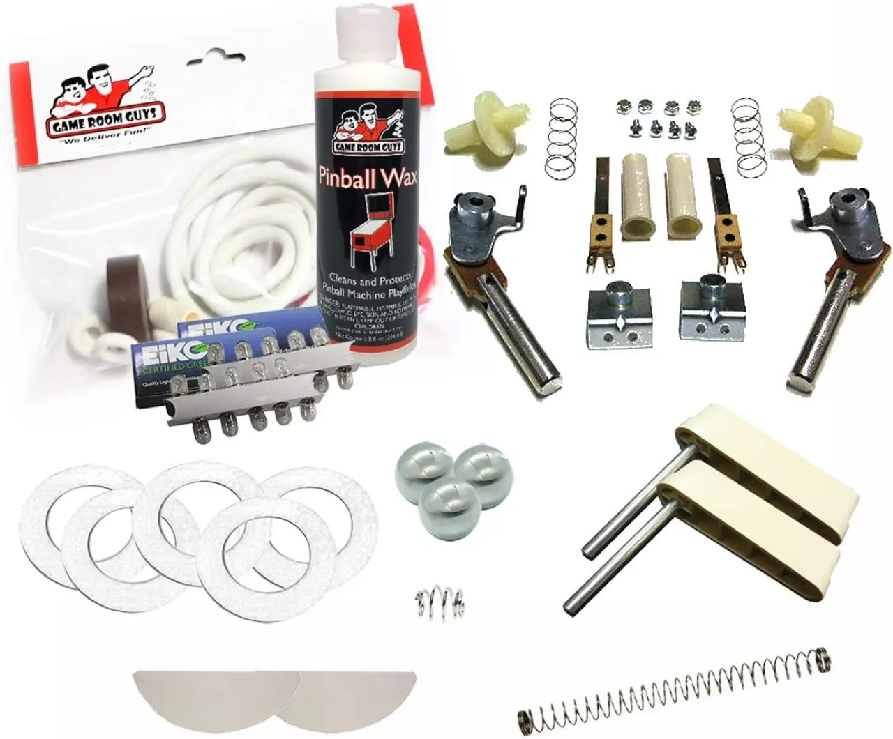 Game Room Guys 1971 WMS Solid 'N' Stripes Pinball White Premium Maintenance Kit-Red Flipper