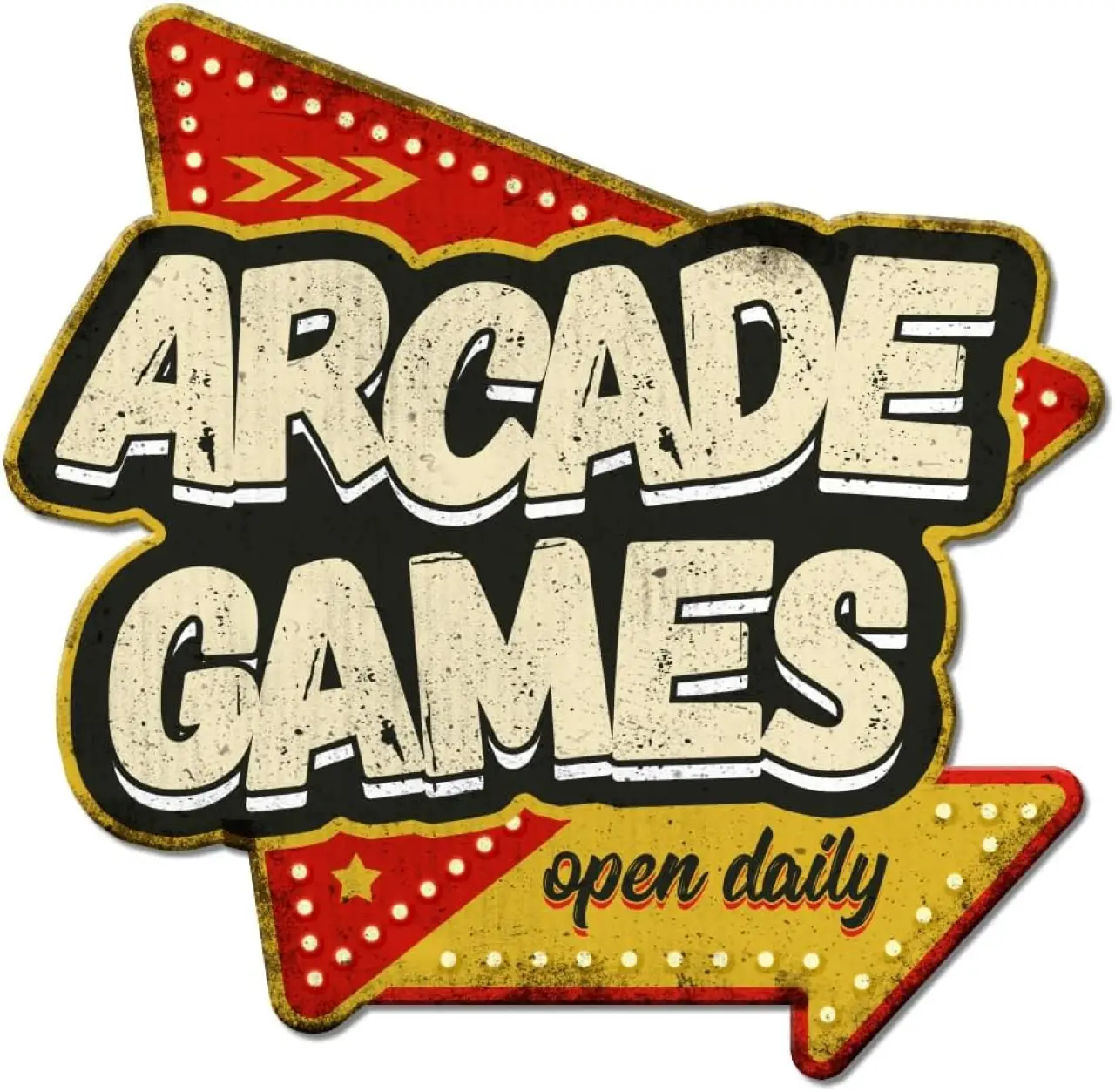 GLOBLELAND "Arcade Games" Vintage Metal Tin Sign Retro Game Room Sign Plaque Poster Metal Wall Decorative Tin Signs for Game Room Man Cave Home Restaurant Coffee Shop Club Bar Decoration