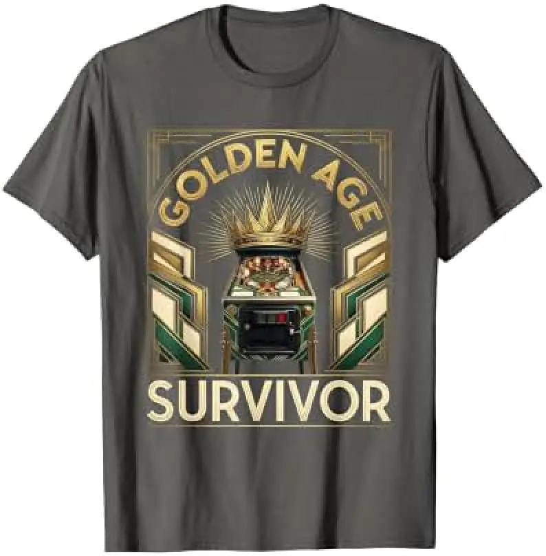 Golden Age Survivor Vintage Pinball Design T-Shirt