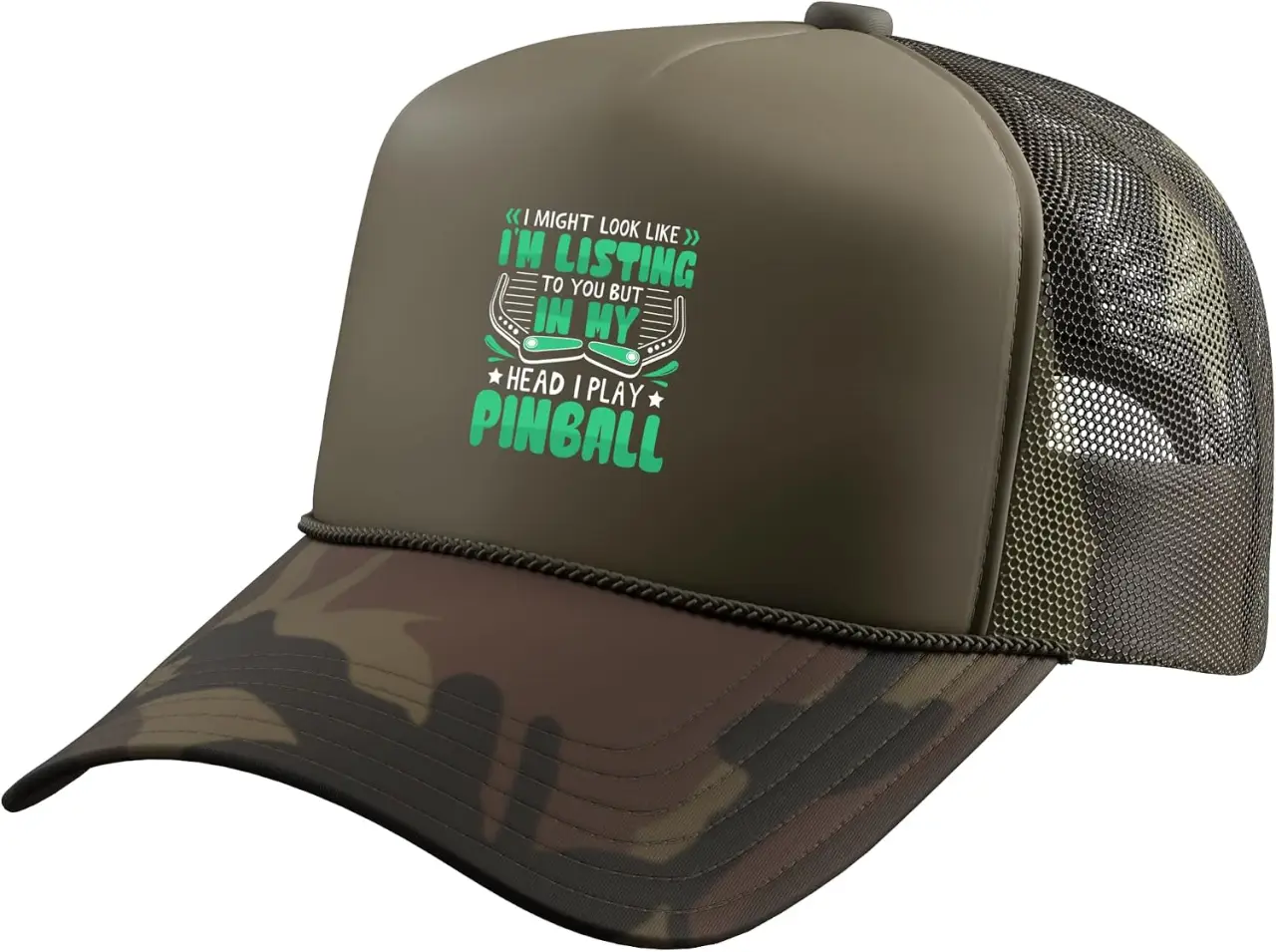 I Might Look Like I Play Pinball Trucker Hat with Adjustable Mesh Back