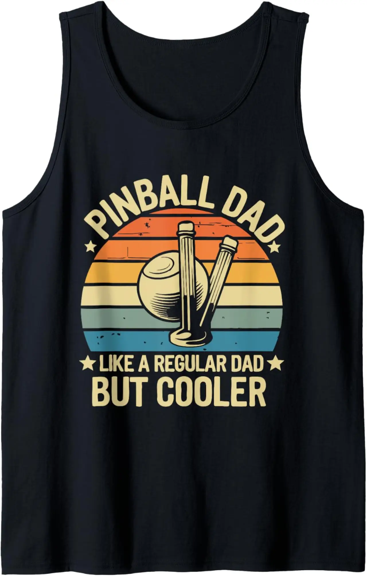 Mens Pinball Dad Funny Pinball For Men Vintage Retro Pinball Tank Top