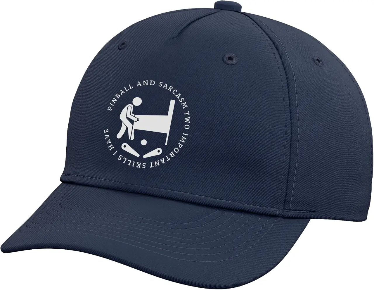 Pinball and Sarcasm Funny Pinball Player Adjustable Baseball Hat