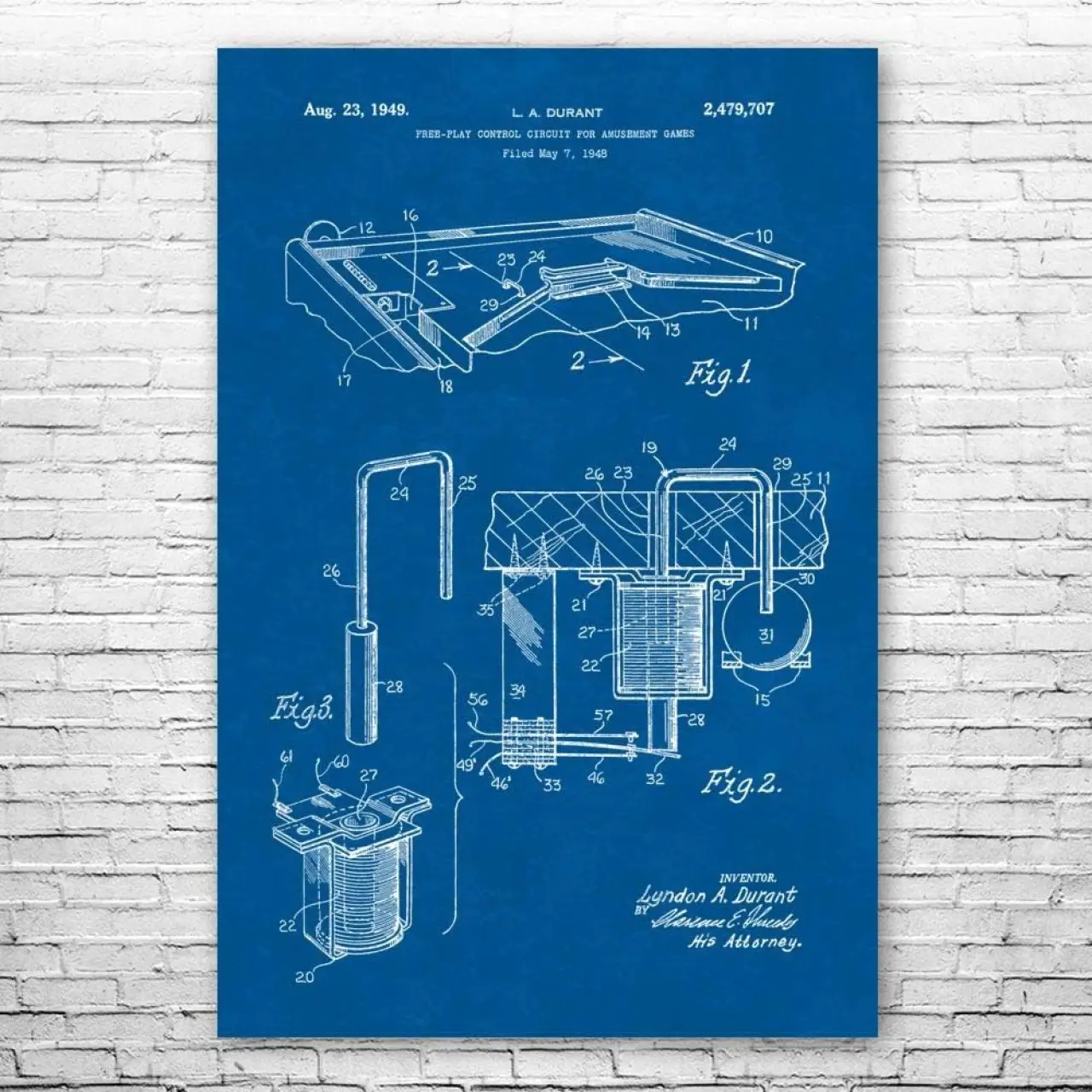 Pinball Ball Release Gate Poster Print, Pinball Parts, Vintage Games, Pinball Arcade, Gamer Gift, Old School Gaming Blueprint (8 inch x 10 inch)