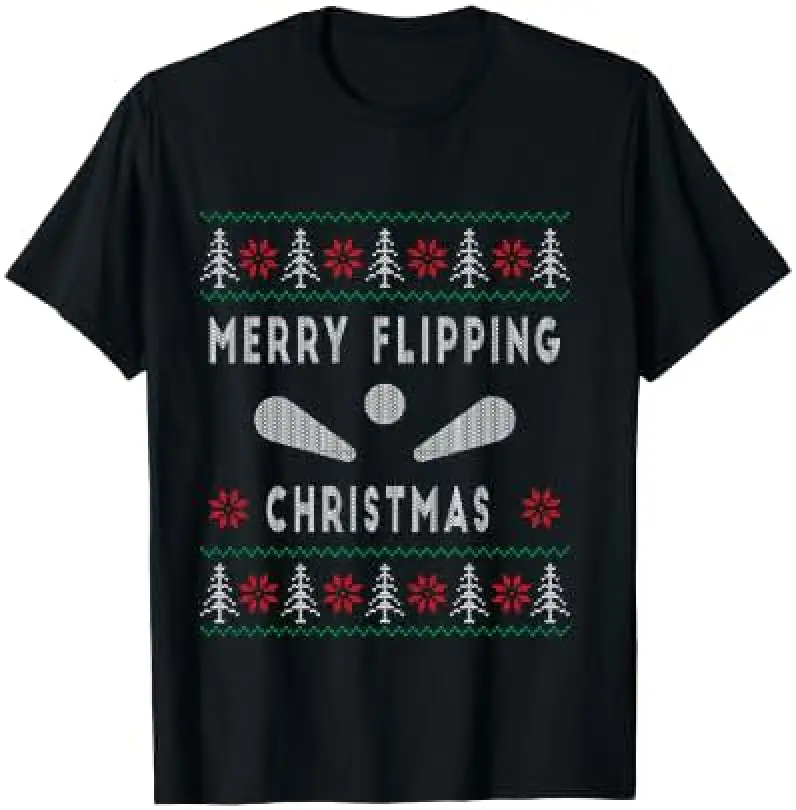 Pinball Christmas Ugly Merry Flipping Christmas Pin Wizard Long Sleeve T-Shirt