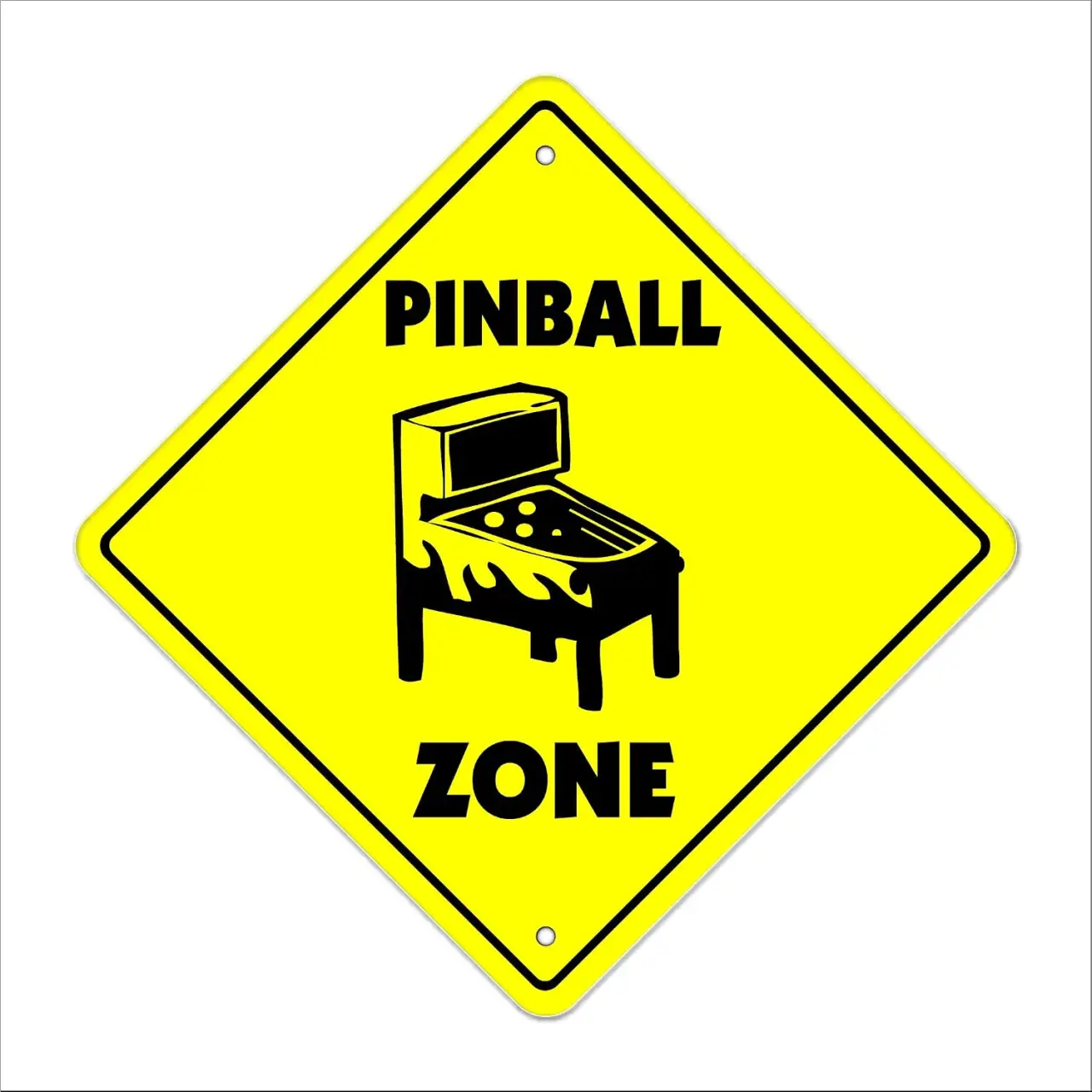 Pinball Crossing Sign Zone Xing | Indoor/Outdoor | 14" Tall Part Game Room Arcade Machine Games Recreation Room rec Play