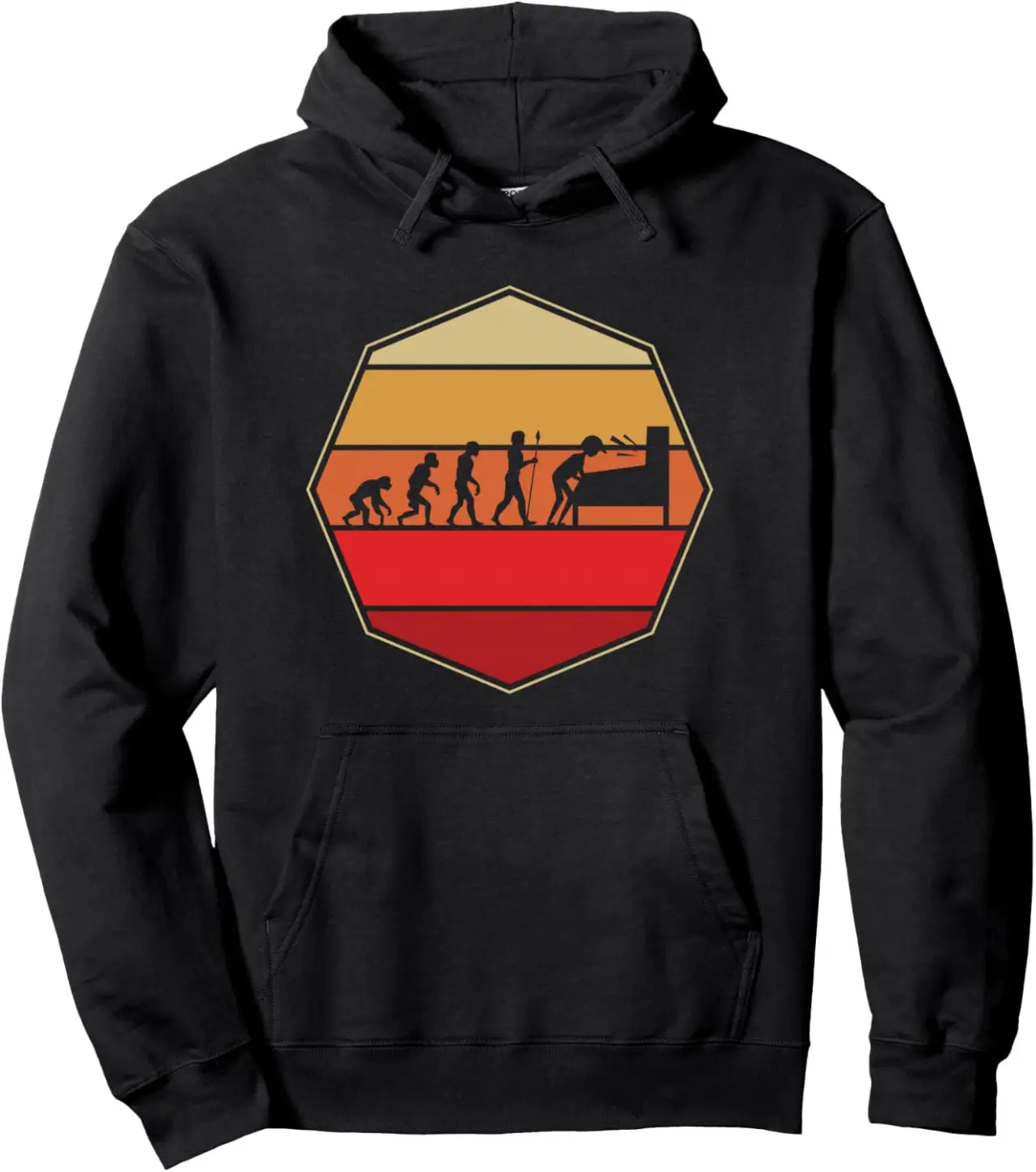 Pinball Evolution Funny Retro Vintage Arcade Game Machine Pullover Hoodie
