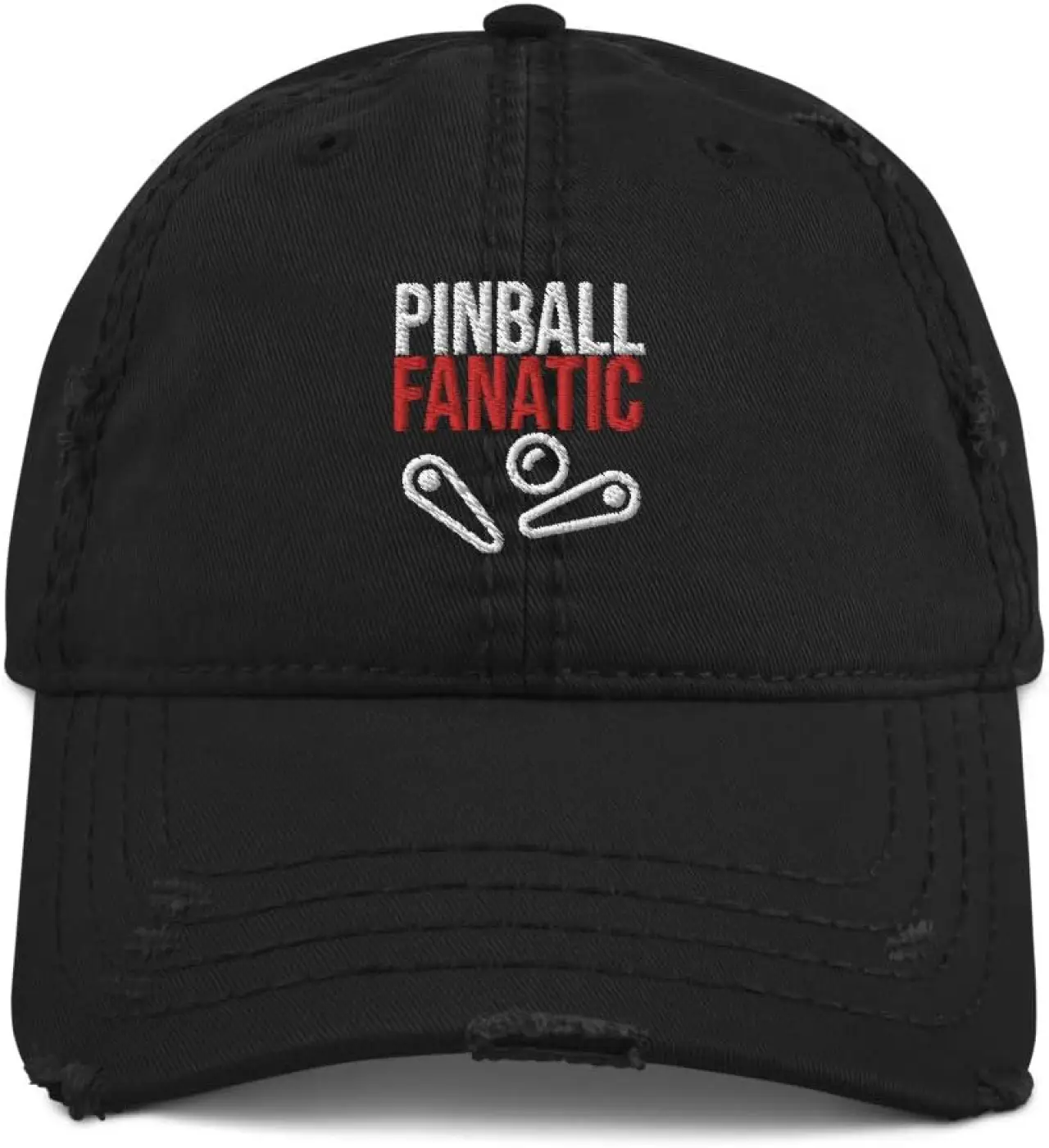 Pinball Fanatic Pinball Arcade Distressed Dad Hat Baseball Cap Adjustable