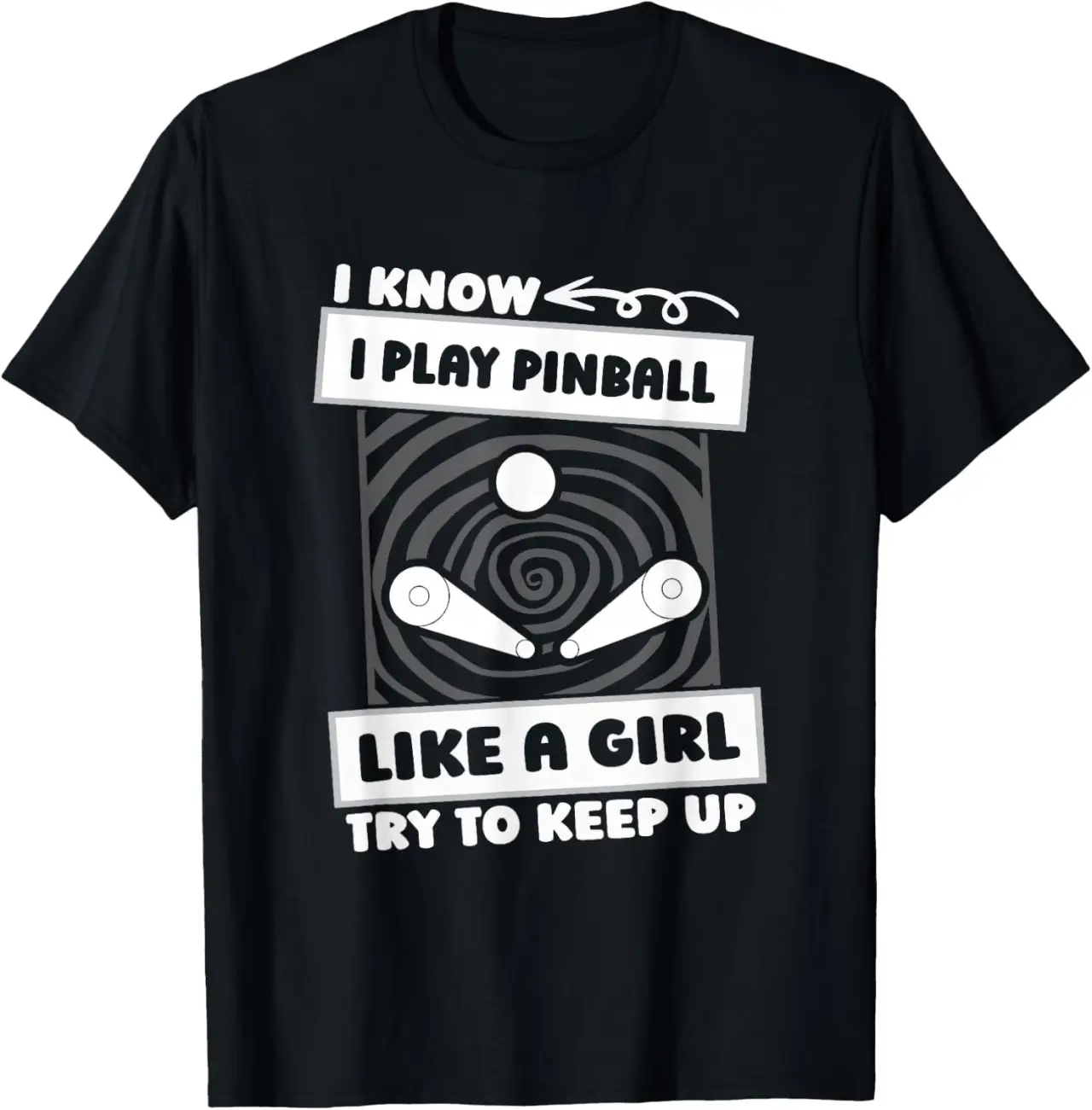 Pinball Girl Vintage Arcade Game Machine - Retro Pinball T-Shirt