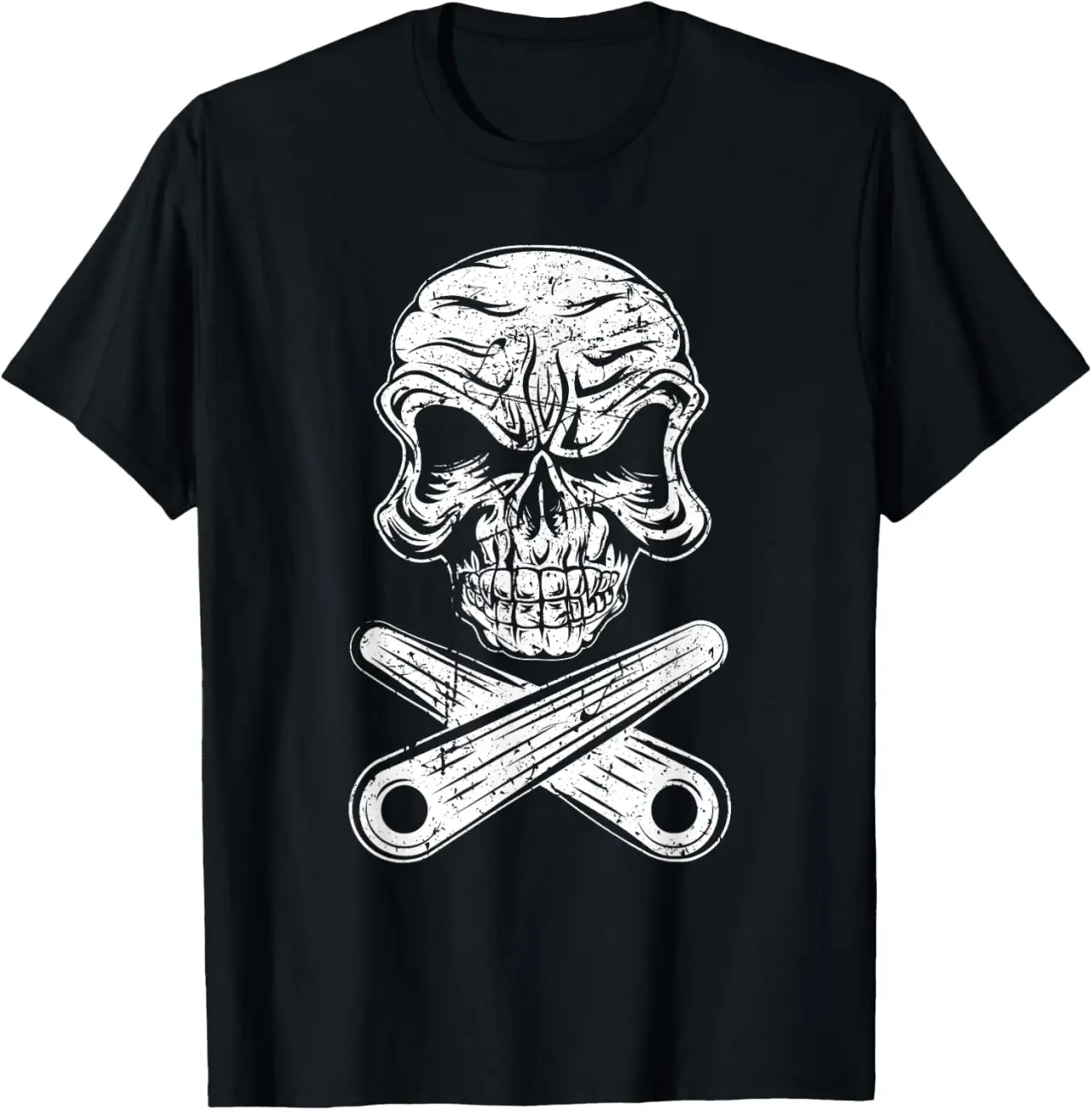Pinball Halloween Skull Cross Pinball Flippers T-Shirt