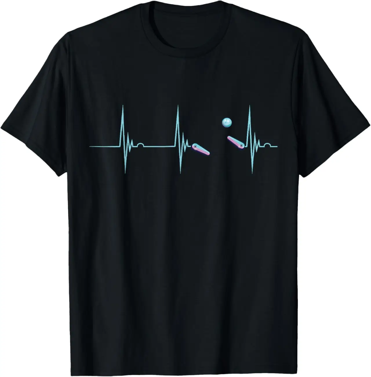 Pinball Heartbeat EKG Pulse Flipping Ball Flipping Machine T-Shirt
