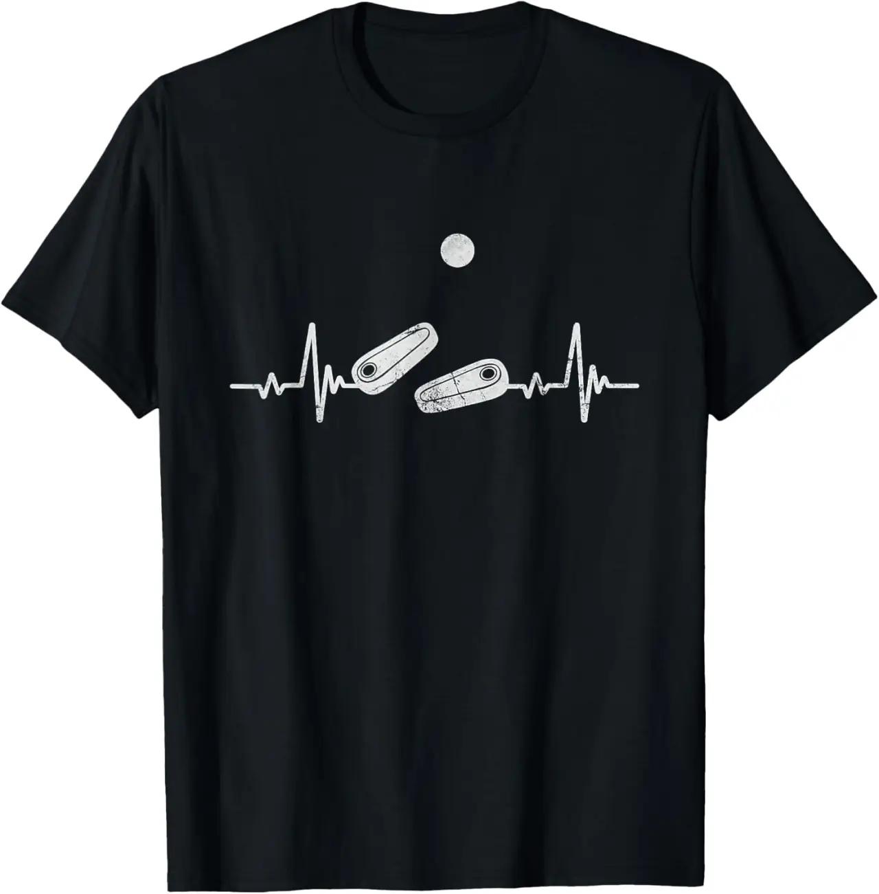 Pinball Heartbeat Pinball Player Arcade Game Distressed T-Shirt