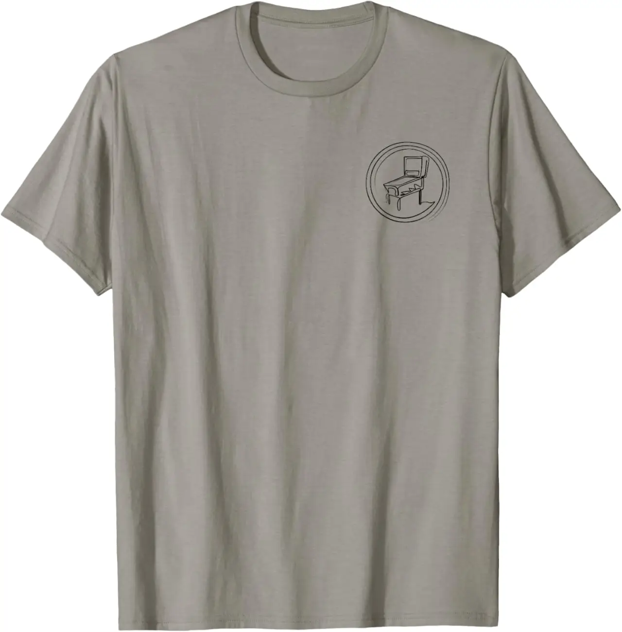Pinball Machine Badge, Minimalist Single Line Drawing T-Shirt