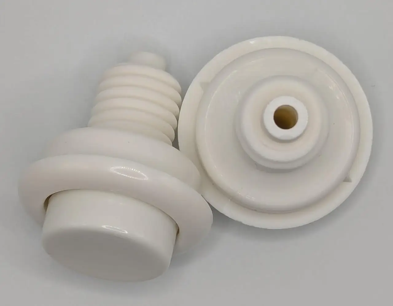 Pinball Machine Cabinet Flipper Buttons, Opaque, 1 1/8" Shaft with Spring, Set of 2 (White)
