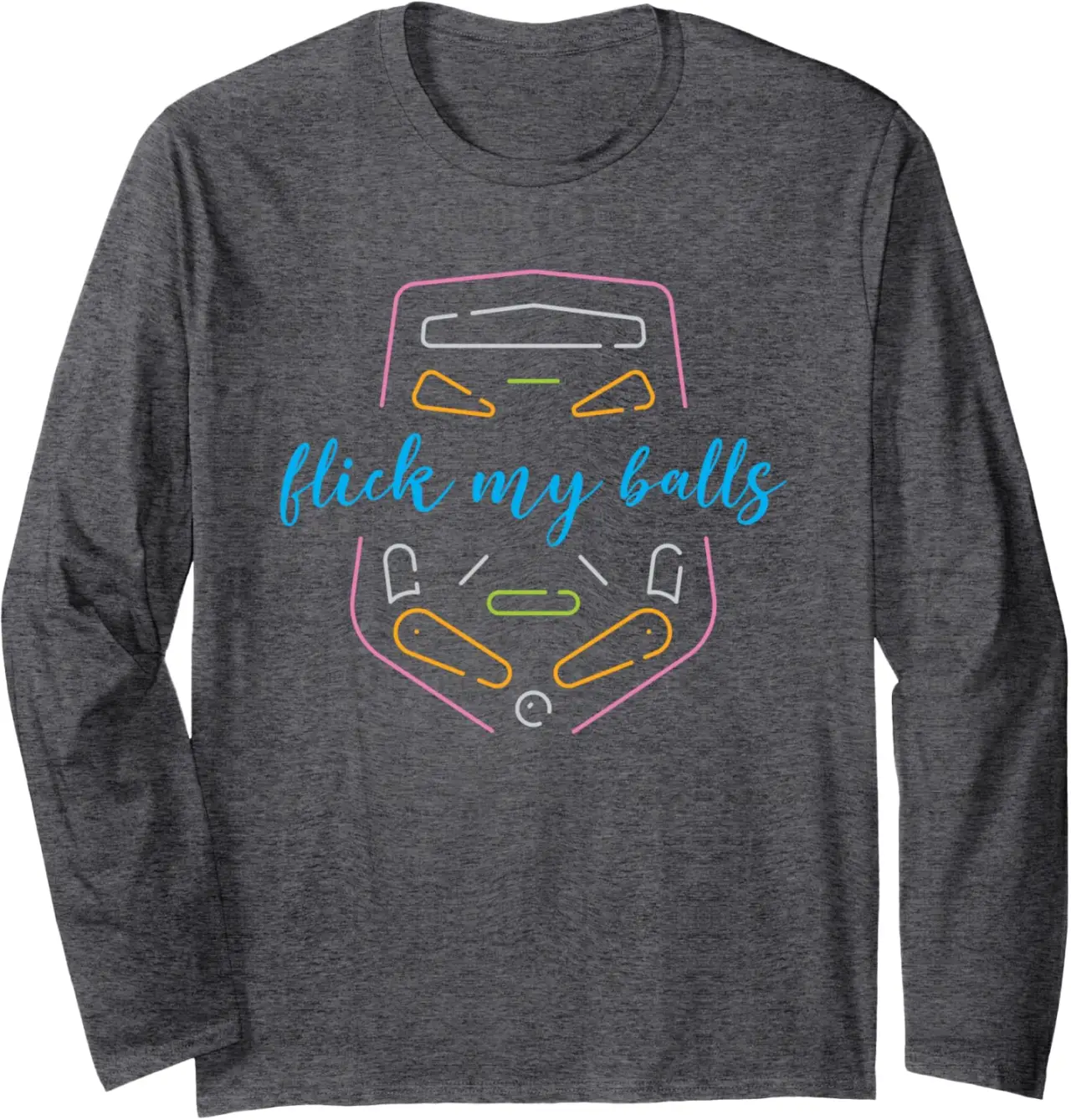 Pinball Machine Game Pinball Heartbeat Funny Pinball Master Long Sleeve T-Shirt