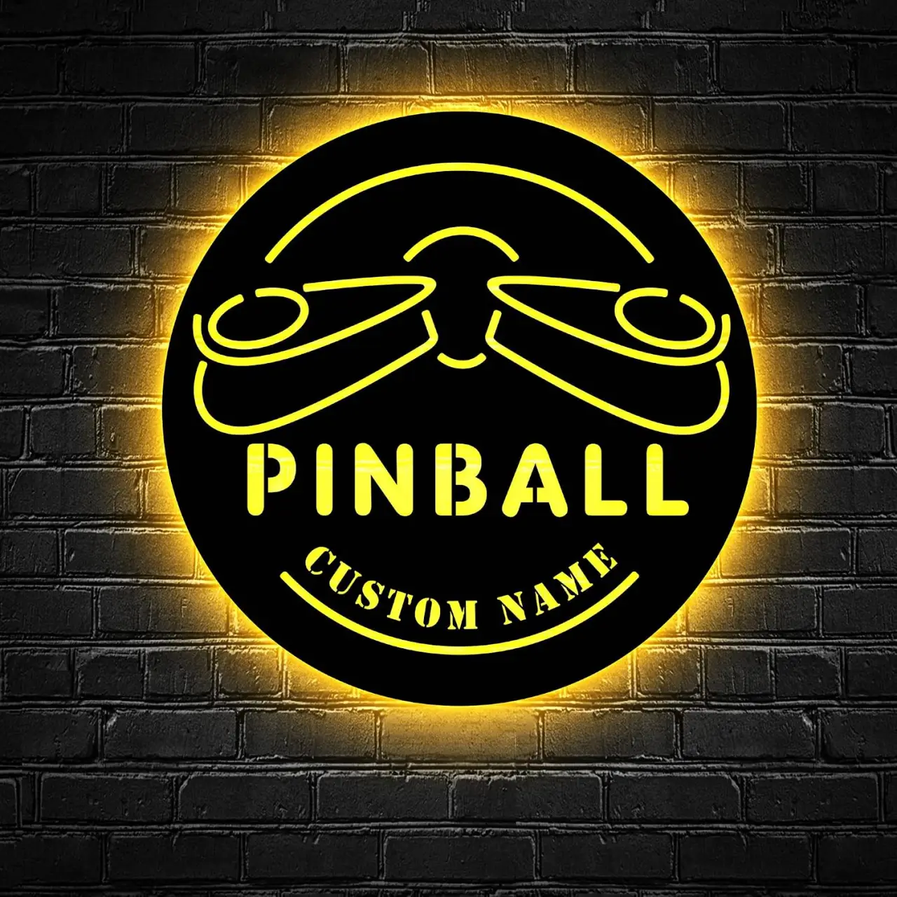 Pinball Metal Wall Art LED Light, Arcade Metal Sign, Custom Name Sign, Game LED Sign, Pinball Lovers, Game Room Decor, Man Cave Sign
