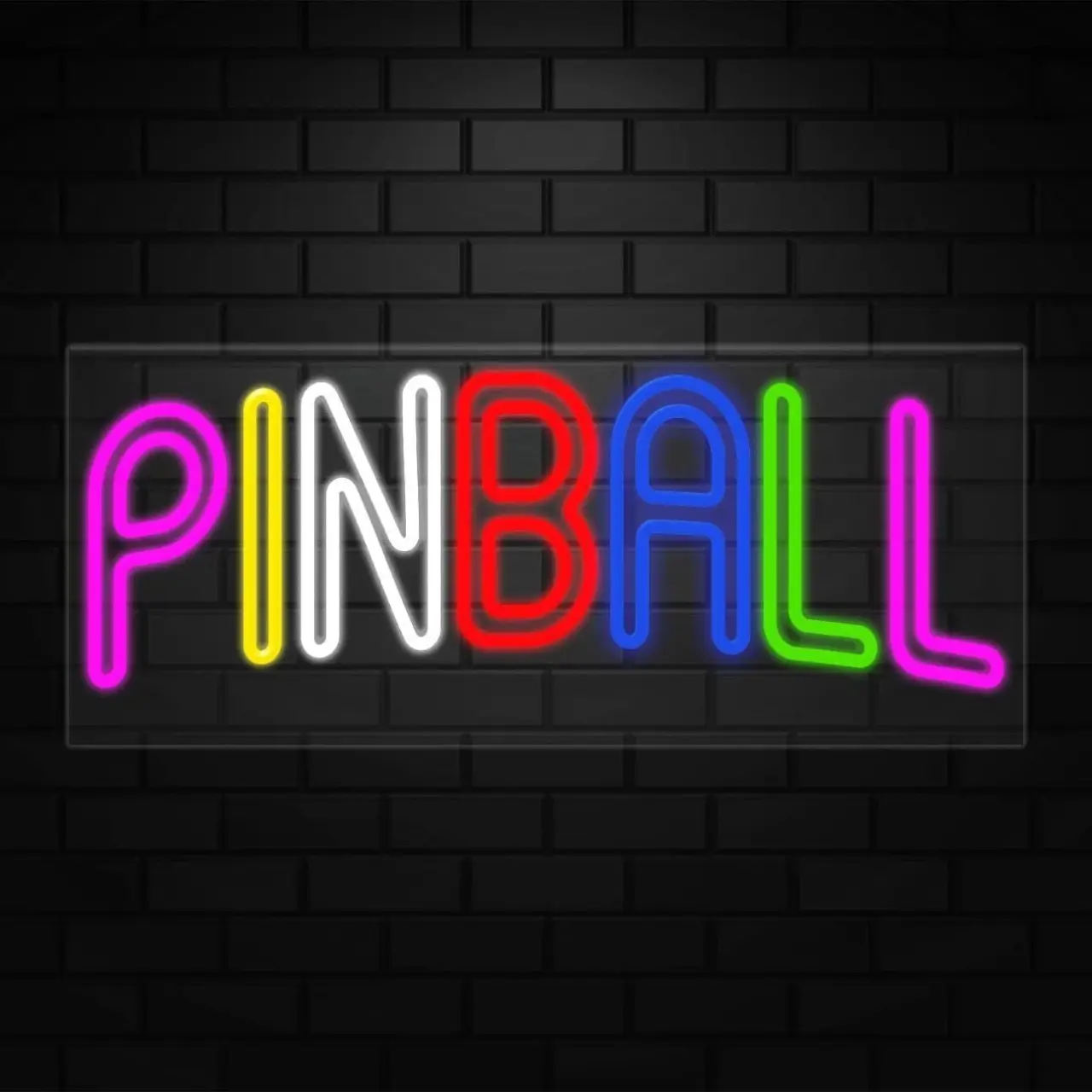 Pinball Neon Sign for Retail Displays | Value priced LED Flex Neon | Electronic Light Up LED Sign for Windows/Walls | 32"W x 13"H x 1"D