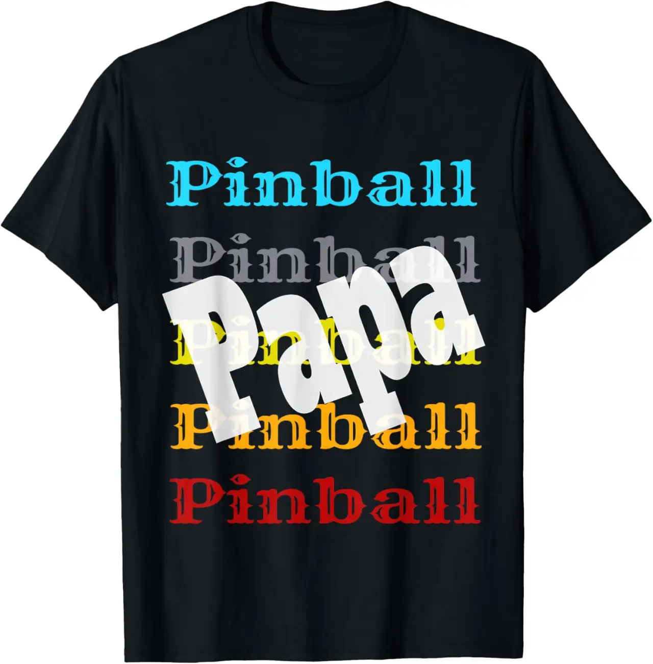Pinball Papa Retro Video Game Arcade Player Winner Wizard T-Shirt