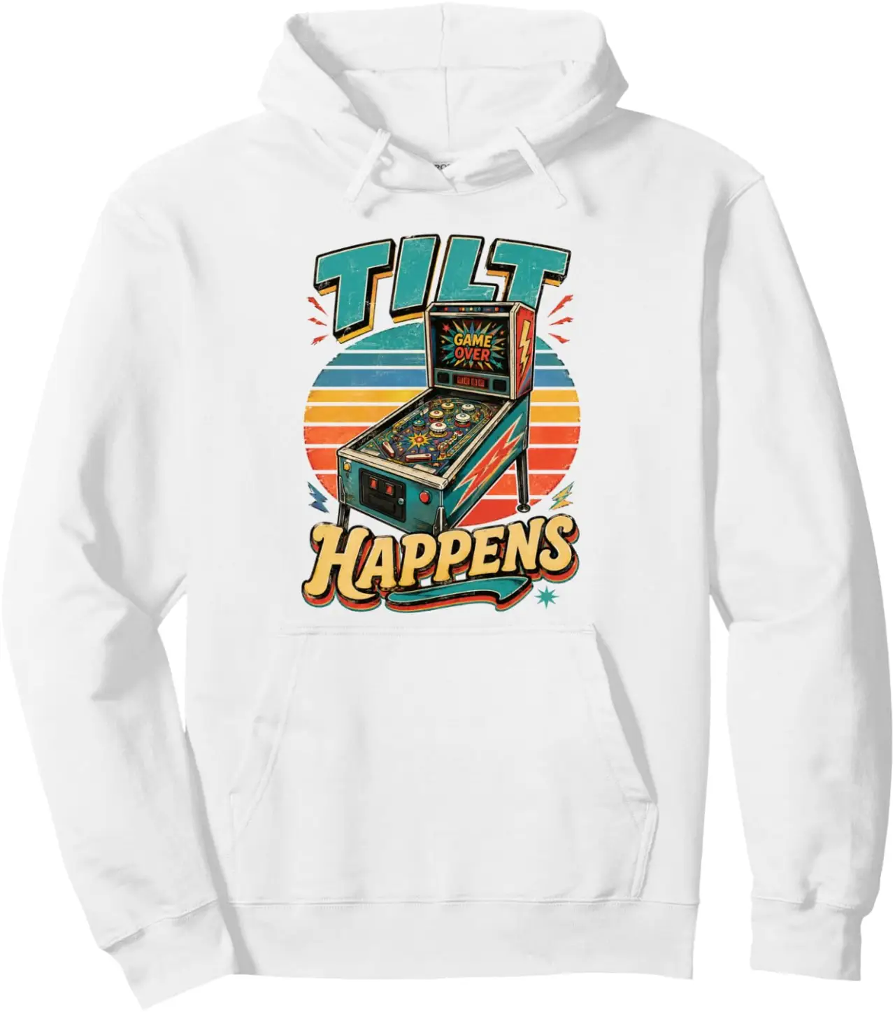 Pinball Wizard Arcade Game Lover Retro Vintage Tilt Happens Pullover Hoodie