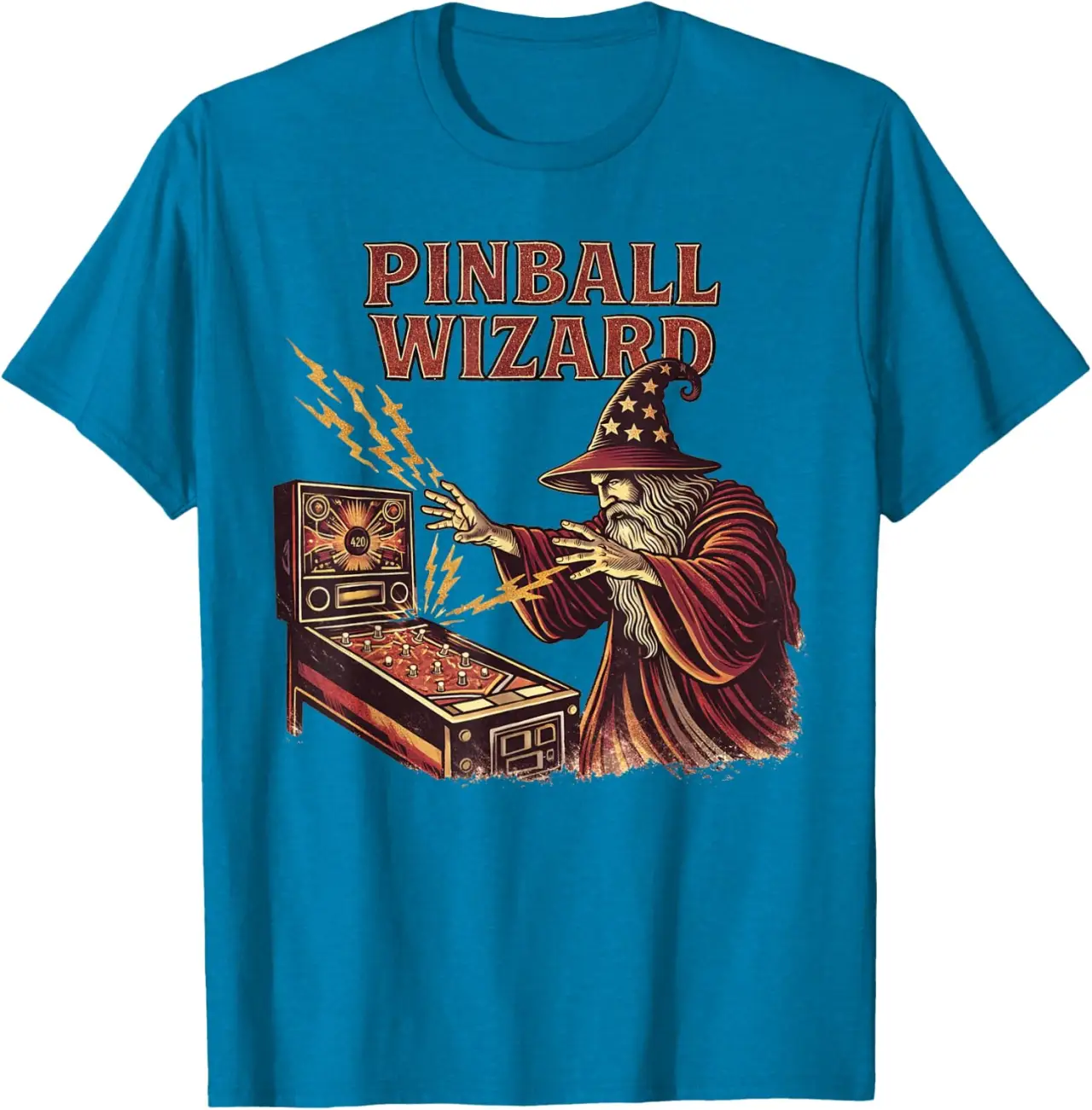 Pinball Wizard Pinball Lover Funny Arcade Gamer Vintage T-Shirt