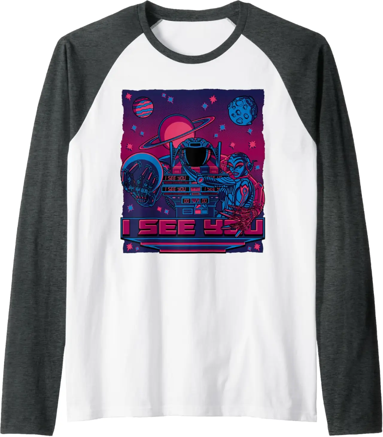 Pinbot Pinball Raglan Baseball Tee