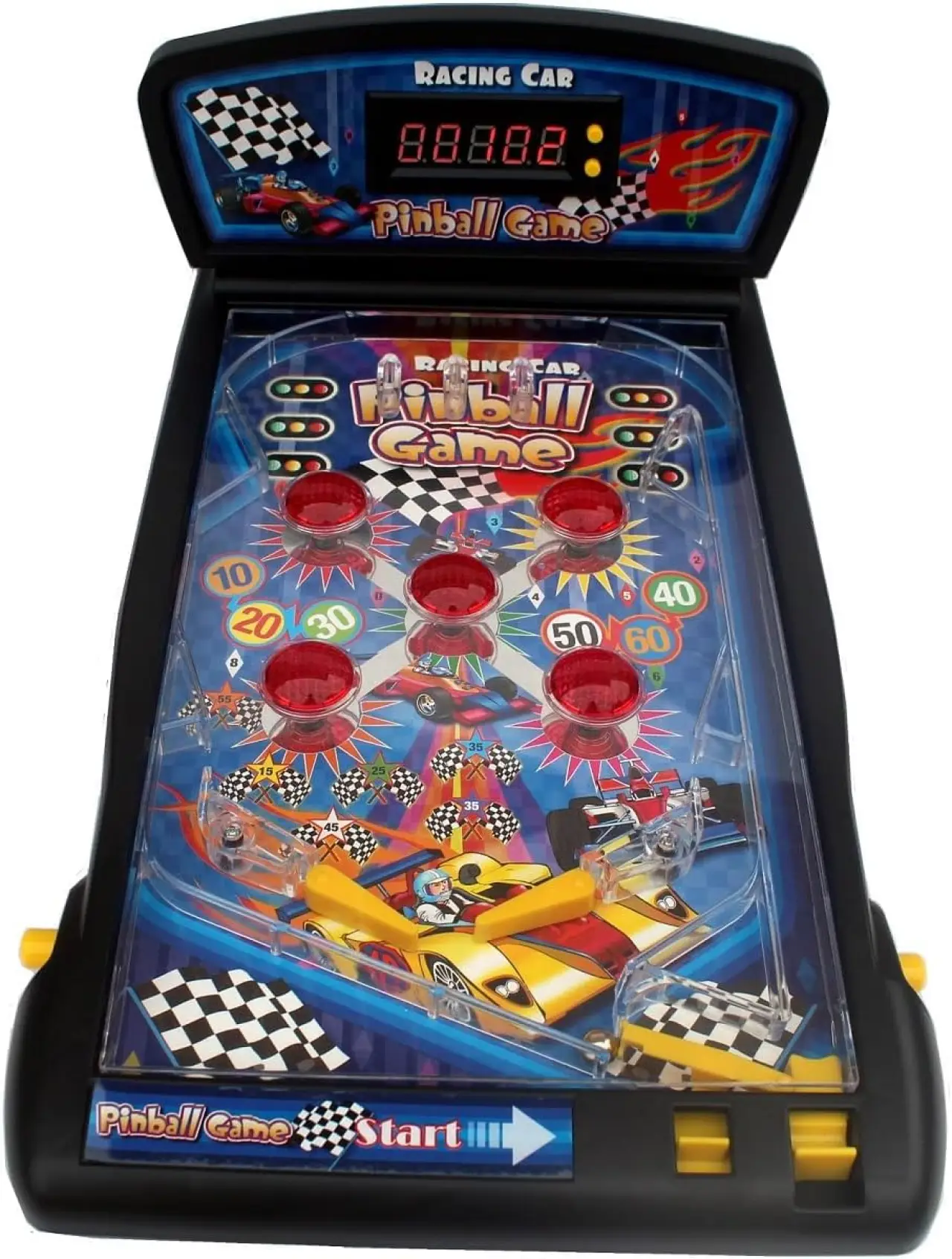 Racing Car Pinball Machine, Tabletop Arcade Toy, LED Score, Light &amp; Sound | 16.5" Electronic Pinball Game for Age 8+ &amp; Seniors, 5 Flashing Red Targets Light &amp; Sound Effects, Birthday Xmas Gift
