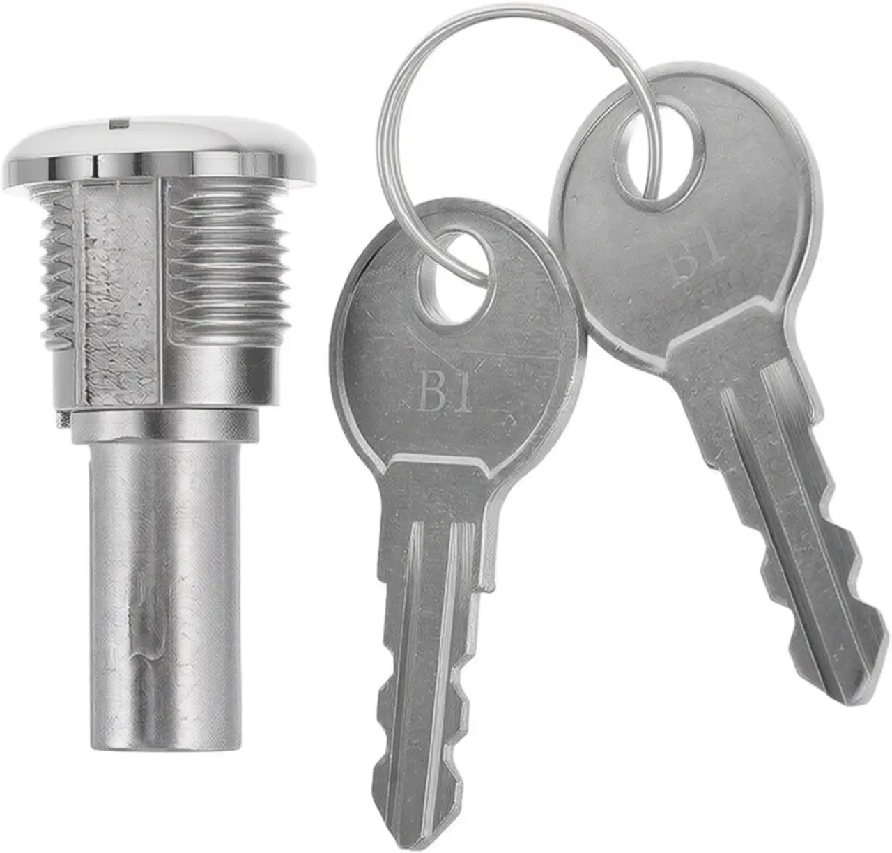 Security Vending Machine Lock, Zinc Alloy Replacement Lock with 2 Keys for or Pinball Top Covers Door Assembly Silver