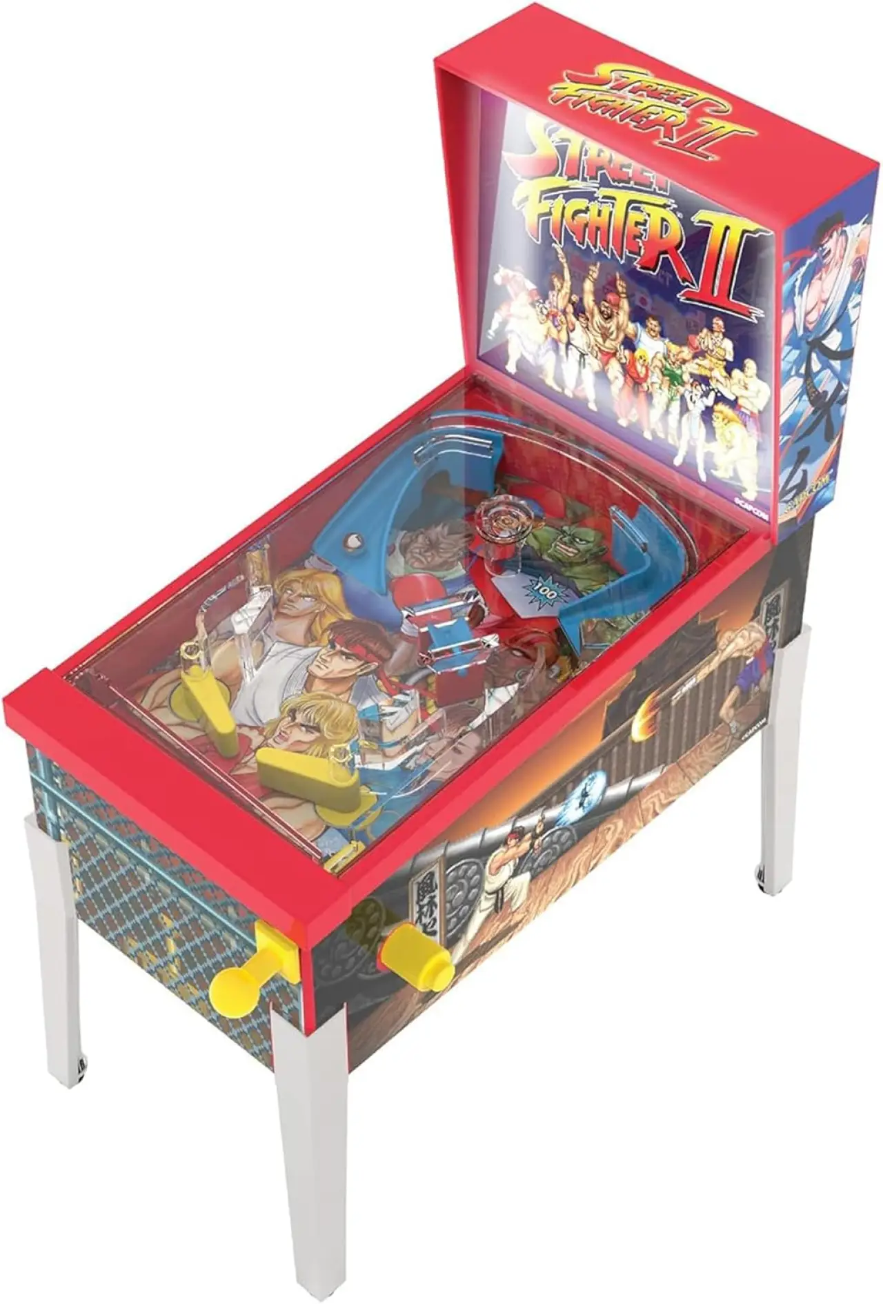 Street Fighter II: Mini Arcade Pinball - Collector Series, Lights &amp; Sounds, Classic Tabletop Game, Skill Shot Challenges, Licensed Toy, Adults-Kids 3+