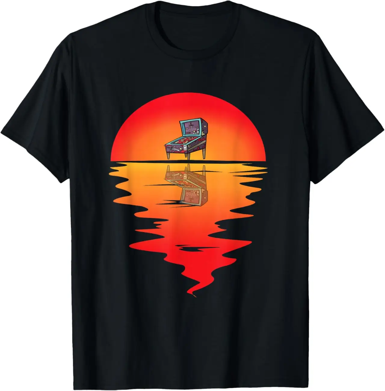 Sunset Pinball Game Flipper Ball Flipping Machine Pinball T-Shirt