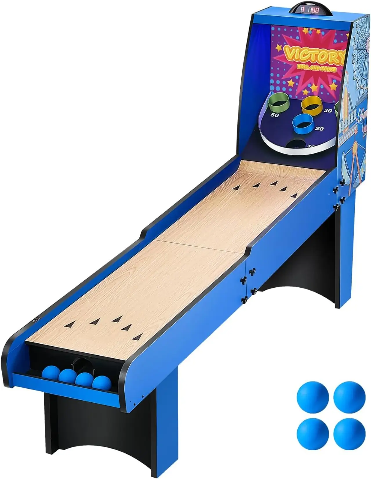 VEVOR Roll and Score Classic Arcade GameTable, Sky Ball Table Machine, LED ElectronicScorer &amp; Track Lighting, Sound, Automatic BallReturn, Home Recreation Game Room
