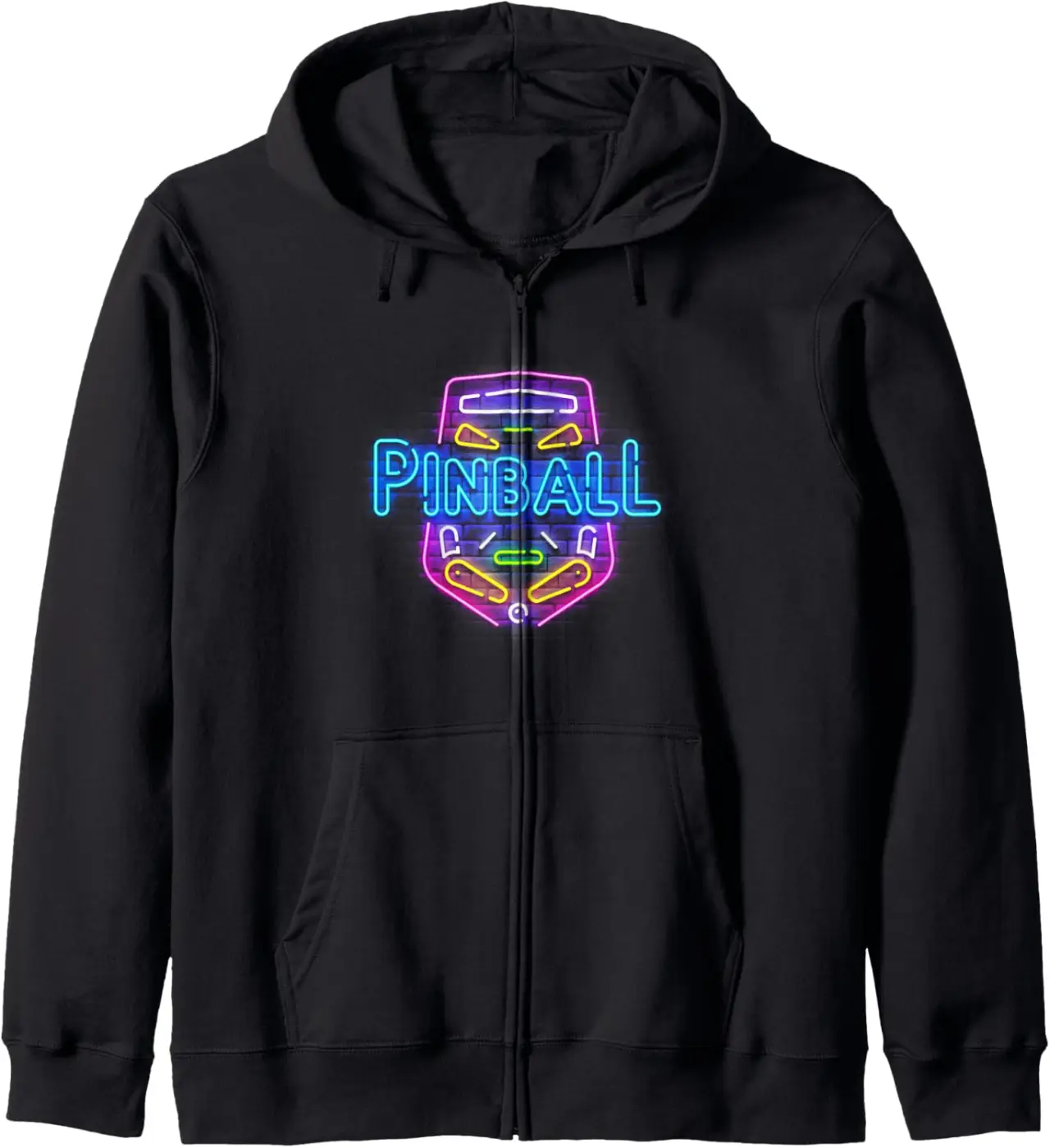 Vintage Retro Pinball flipper Gift Zip Hoodie