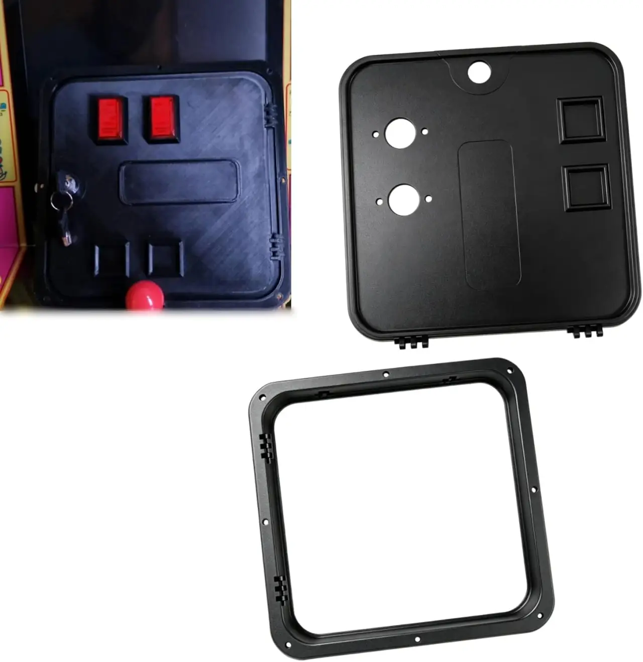 Virtual Pinball Coin Door Assembly, Full Size Arcade Coin Door for DIY Virtual Pinball Cabinet, Fits Standard Coin Buttons, Front Cabinet Panel | Concave &amp; Convex Tops Key Product Features Enhanced Gaming Comfort