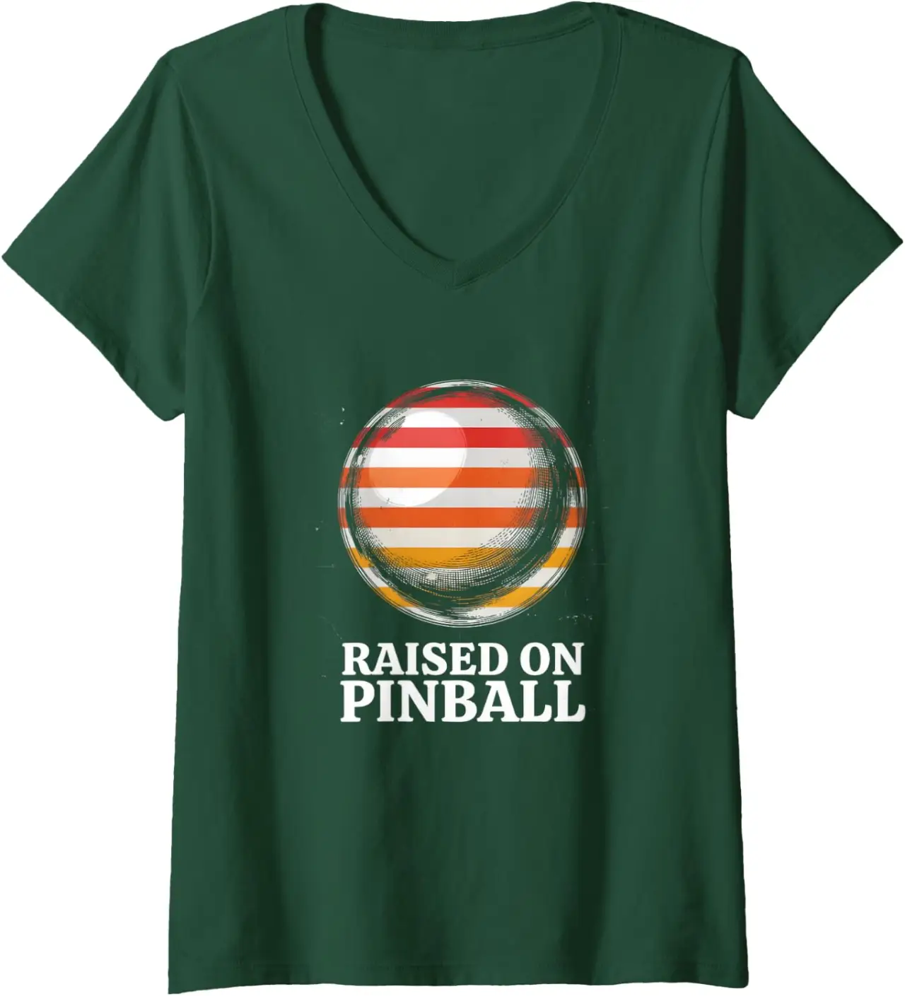 Women's Pinball Player Retro V-Neck T-Shirt