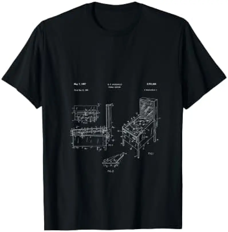 Womens Classic Retro Pinball Design - Pinball Patent - Gift V-Neck T-Shirt