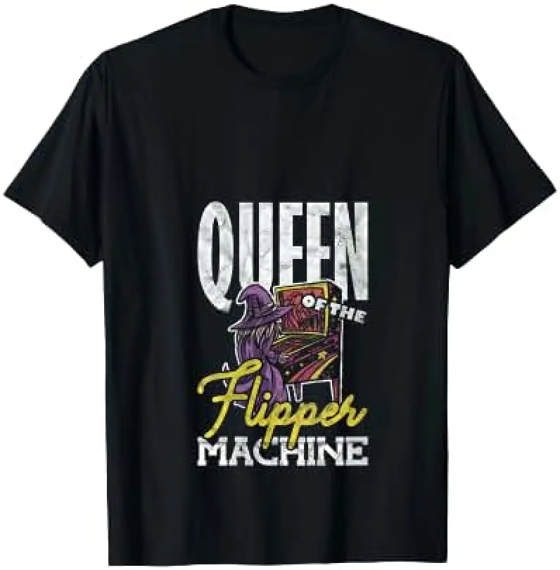 Womens Pinball Pinball Machine Queen Of The Flipper Machine V-Neck T-Shirt