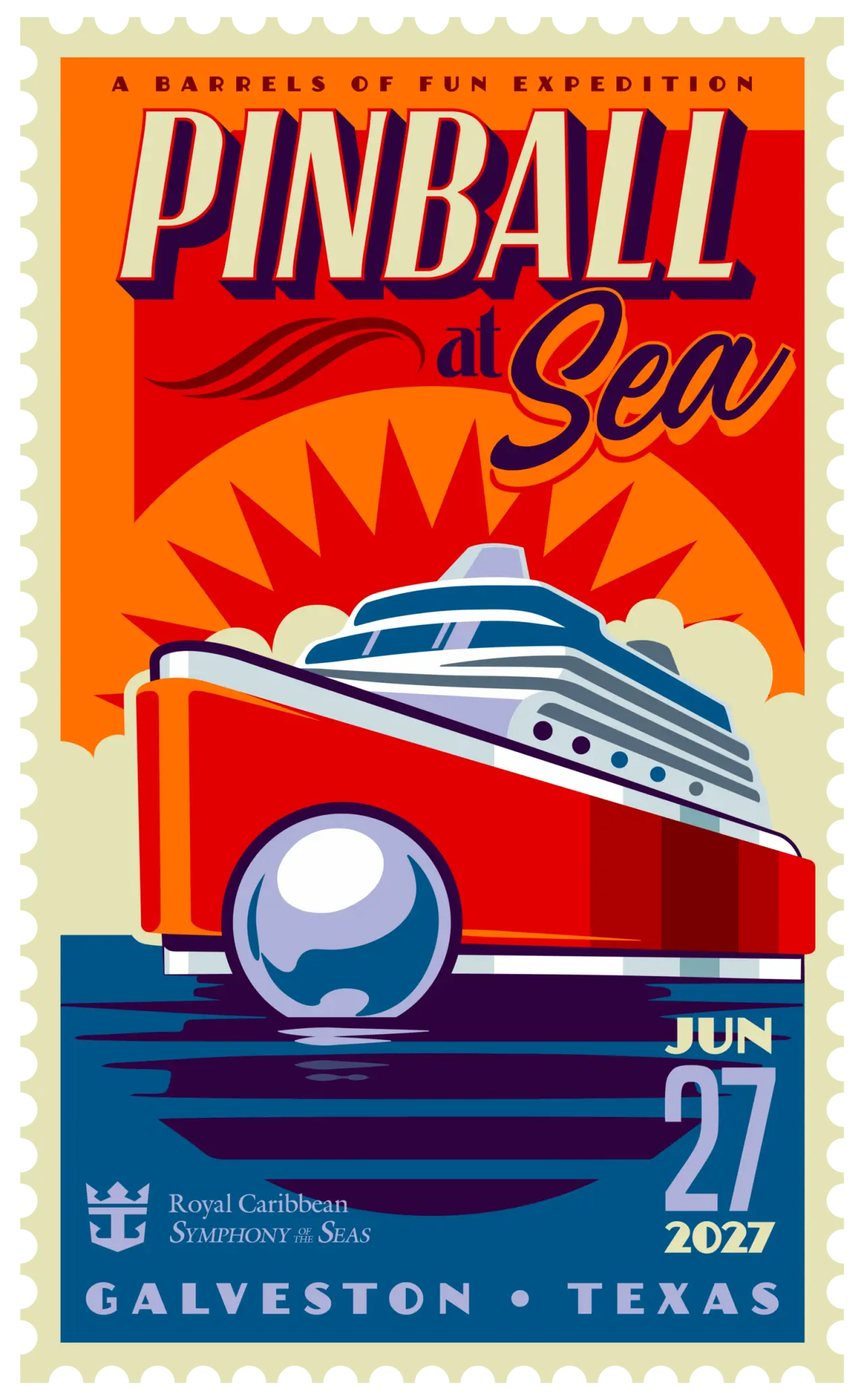 Official Pinball at Sea 2027 event artwork