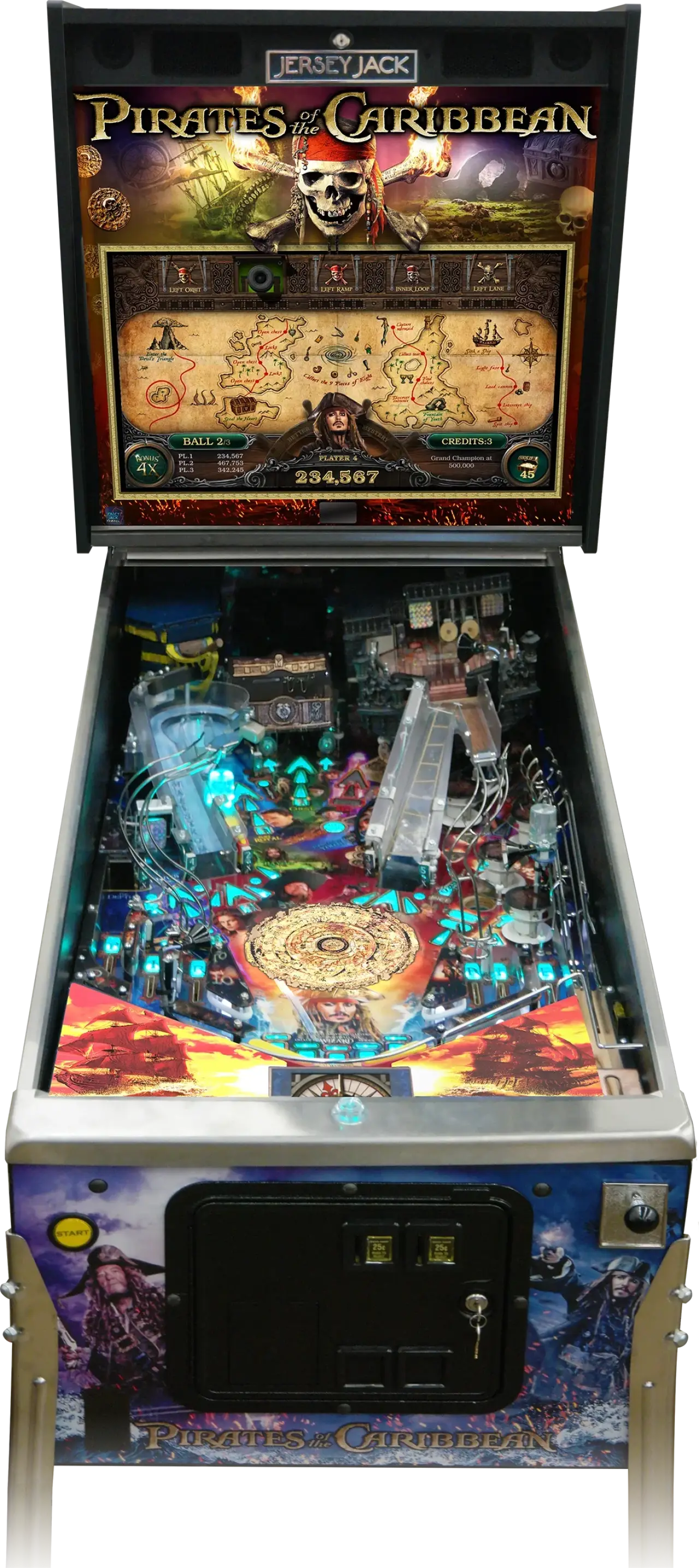 Jersey Jack Pirates of the Caribbean pinball official detail 2
