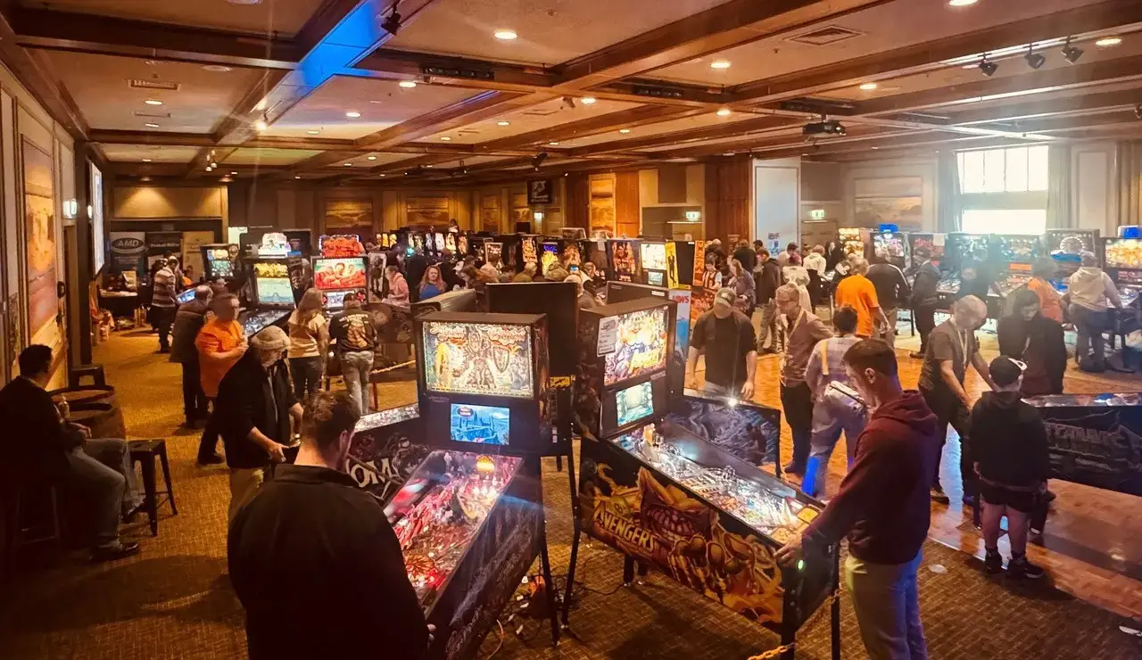 Pinball machines displayed at TAZPIN