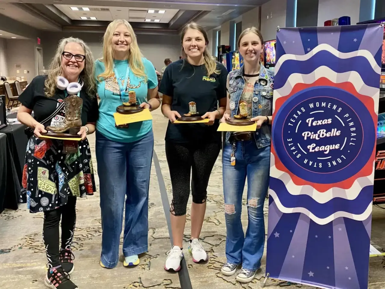 Women's tournament at the Texas Pinball Festival
